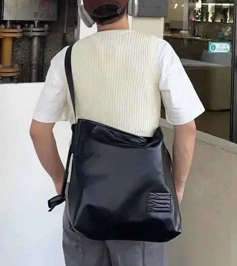 Japanese Brand Fashion Unisex Soft Leather Crossbody Bag Size ONE SIZE - 4 Thumbnail
