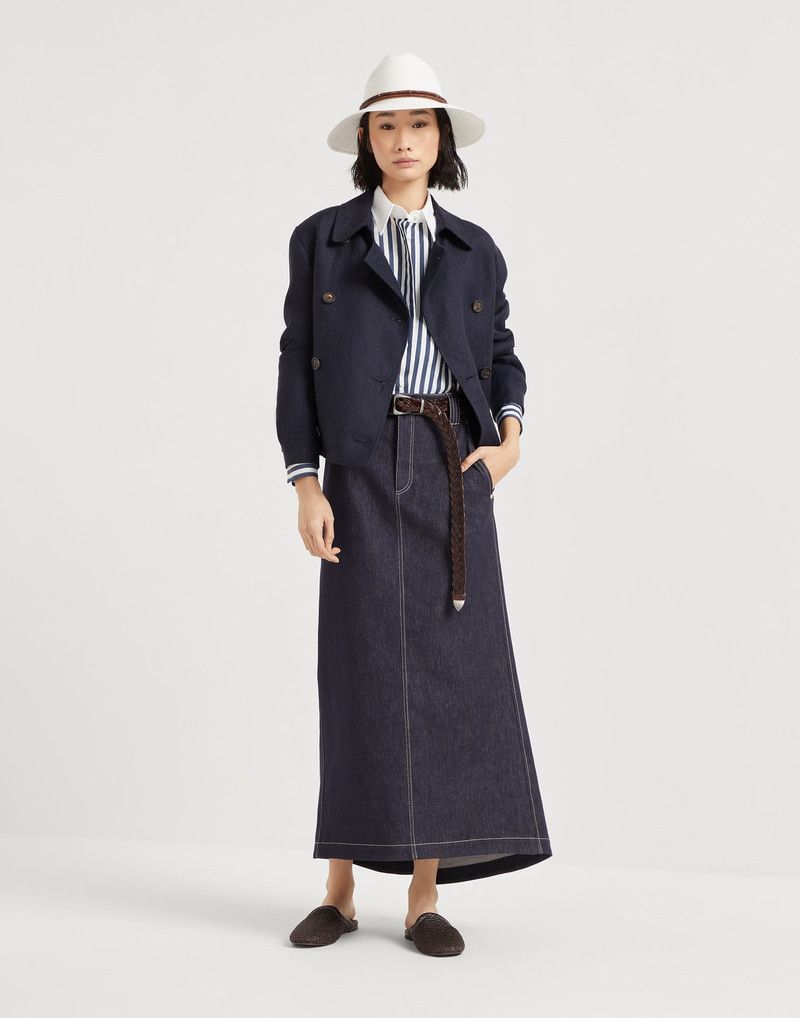 Brunello Cucinelli o1la1rc1a0326 Denim Skirt in Blue Size 28" / US 6 / IT 42 - 4 Thumbnail