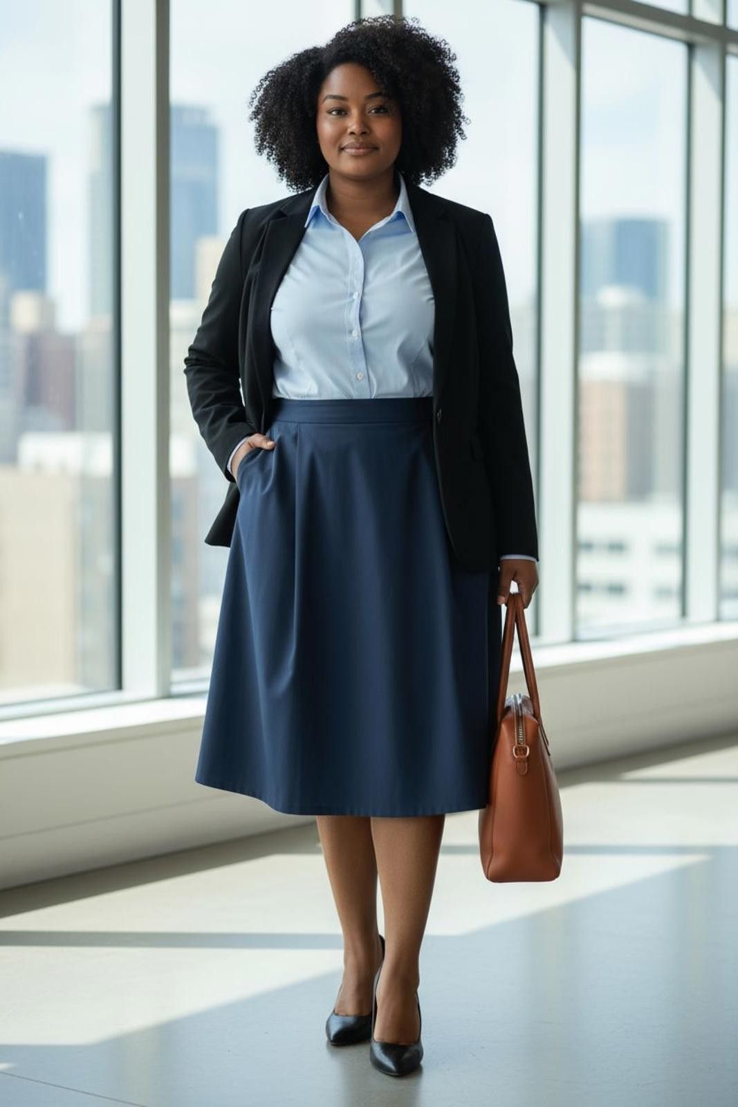 Other Sag Harbor Classic Navy A-Line Midi Skirt for Women Size 42" / US 20 - 1 Thumbnail