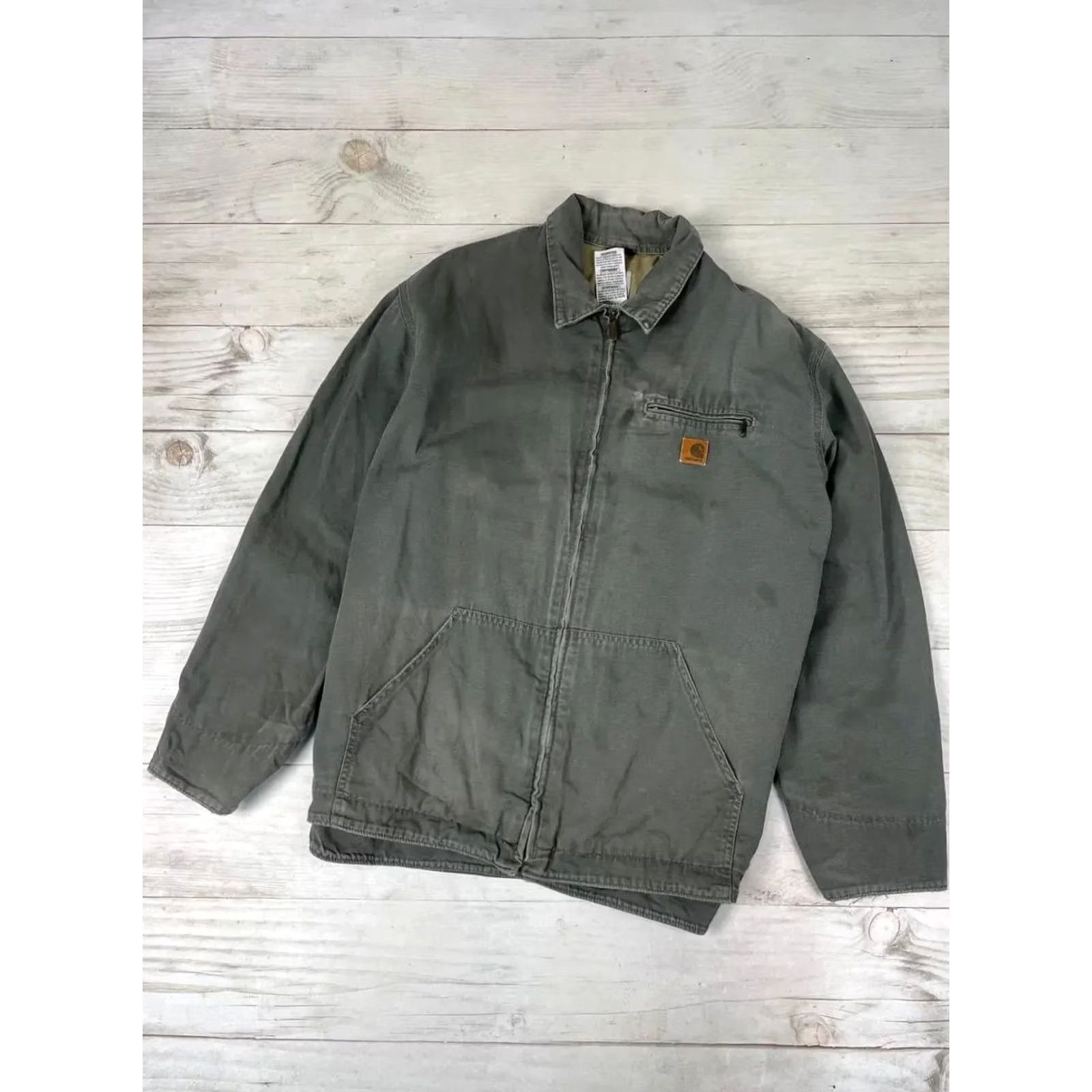 Carhartt VINTAGE Carhartt Detroit Work Jacket 90s Mens XL Gray Canvas Bomber Jacket Size US XL / EU 56 / 4 - 2 Thumbnail
