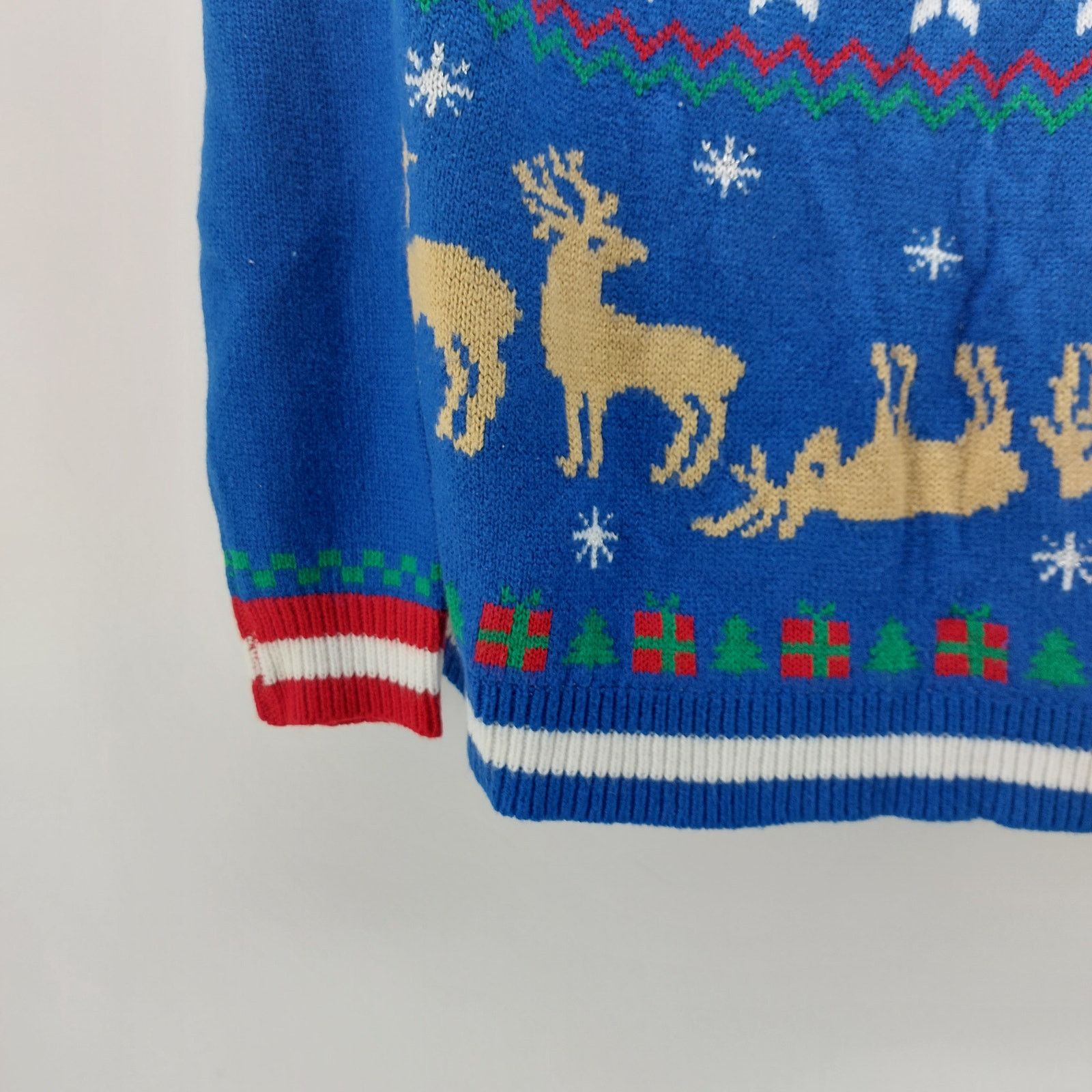 Other Jolly Sweaters Sz L Unisex Blue Knit Reindeer Tree Snowflake Size L / US 10 / IT 46 - 6 Thumbnail