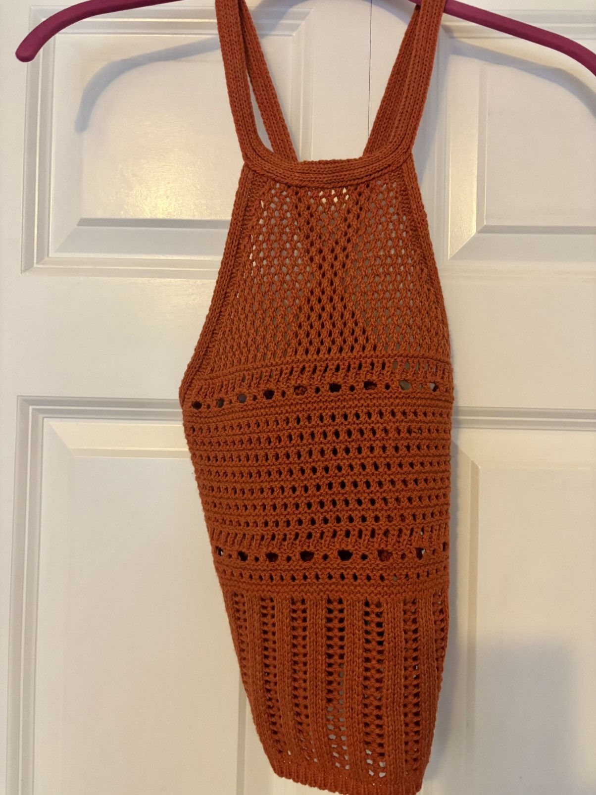 Vintage Crochet Handmade Vintage Tank Open Knit Halter Festival Size S / US 4 / IT 40 - 2 Thumbnail
