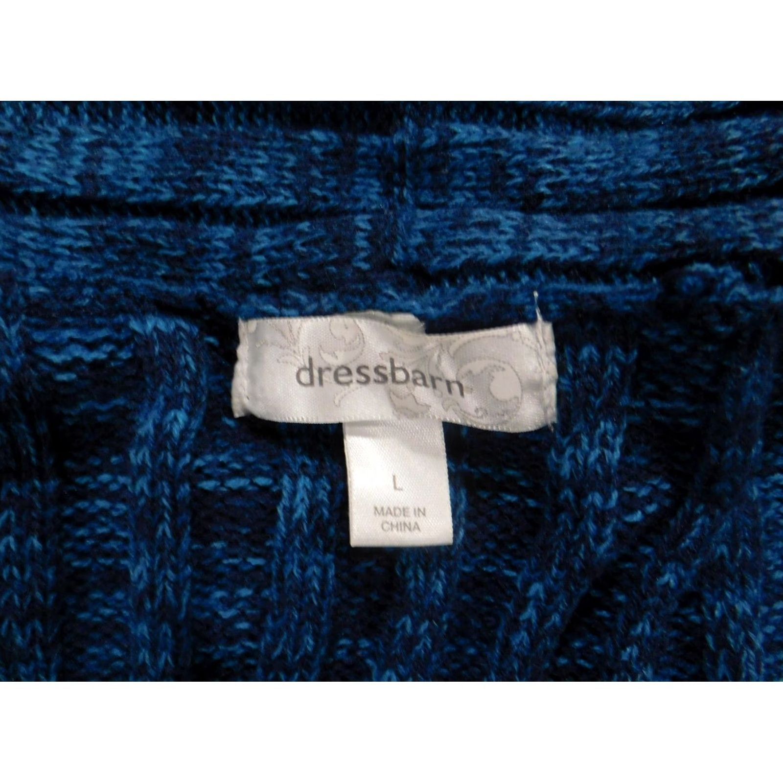 Vintage Dressbarn Womens Sweater Large Blue Pullover Round Neck Long Sleeve Knit Acrylic Stretch Regular L Blue Size L / US 10 / IT 46 - 5 Thumbnail