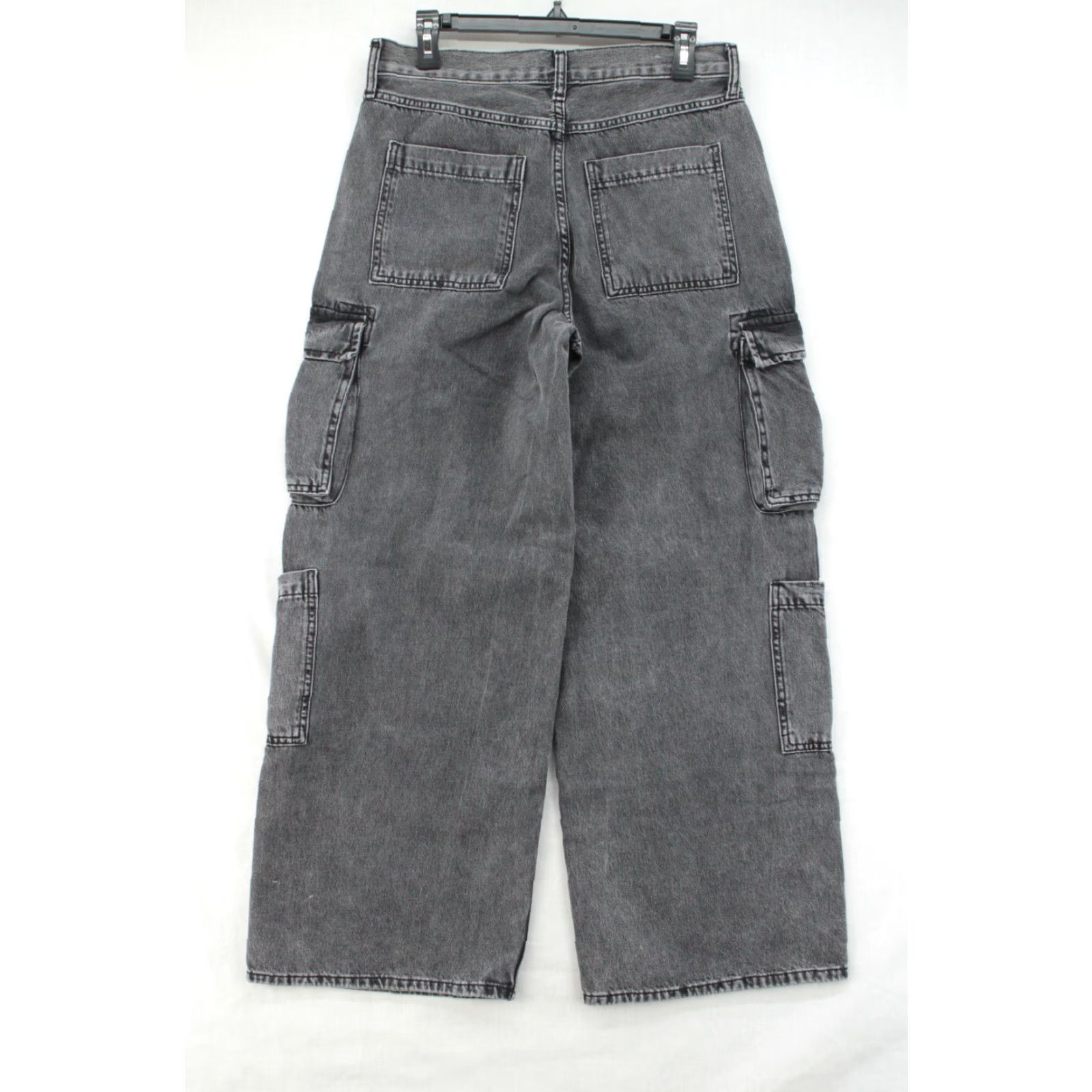 Old Navy VINTAGE Old Navy Jeans Women Baggy Wide Leg 11" Cargo Denim Blue Size 6 30" Inseam 90s Bohemian Grunge School Womens Size 28" / US 6 / IT 42 - 4 Thumbnail