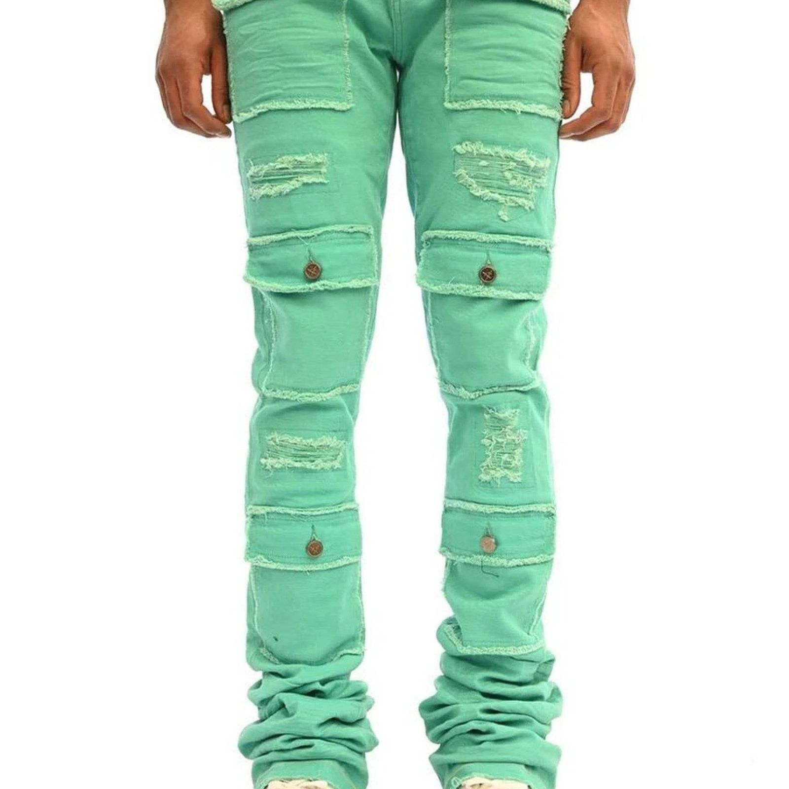 DOCTRINE DENIM (SAVANT TEAL SUPER STACKED JEAN) SIZE 32