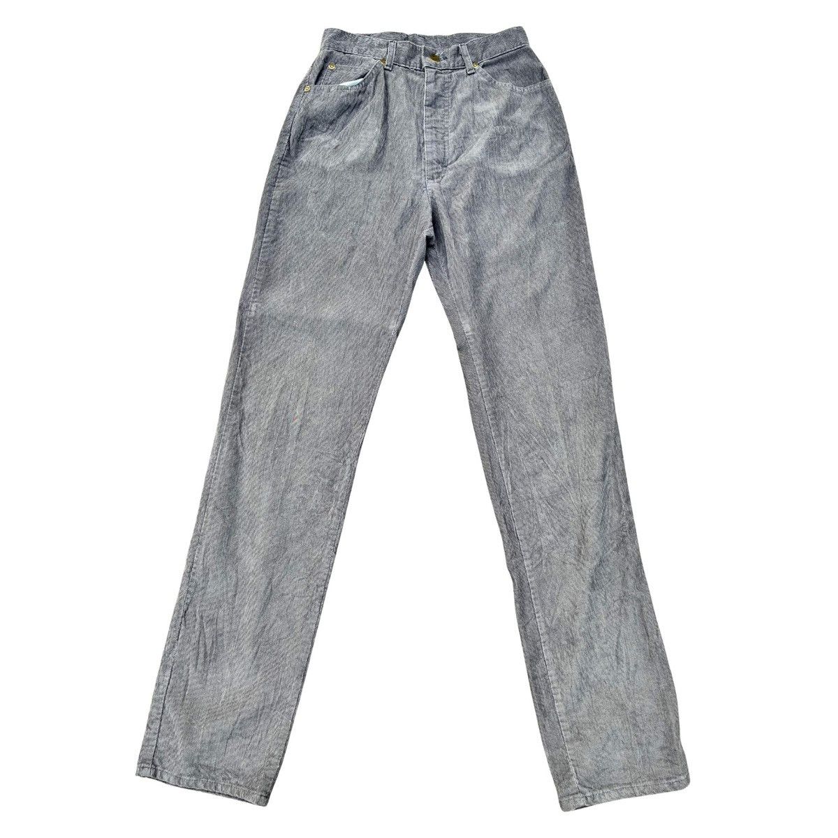 Lee Vintage 80s Lee Riders Gray Corduroy Pants USA Talon Zip Size US 26 / EU 42 - 1 Thumbnail