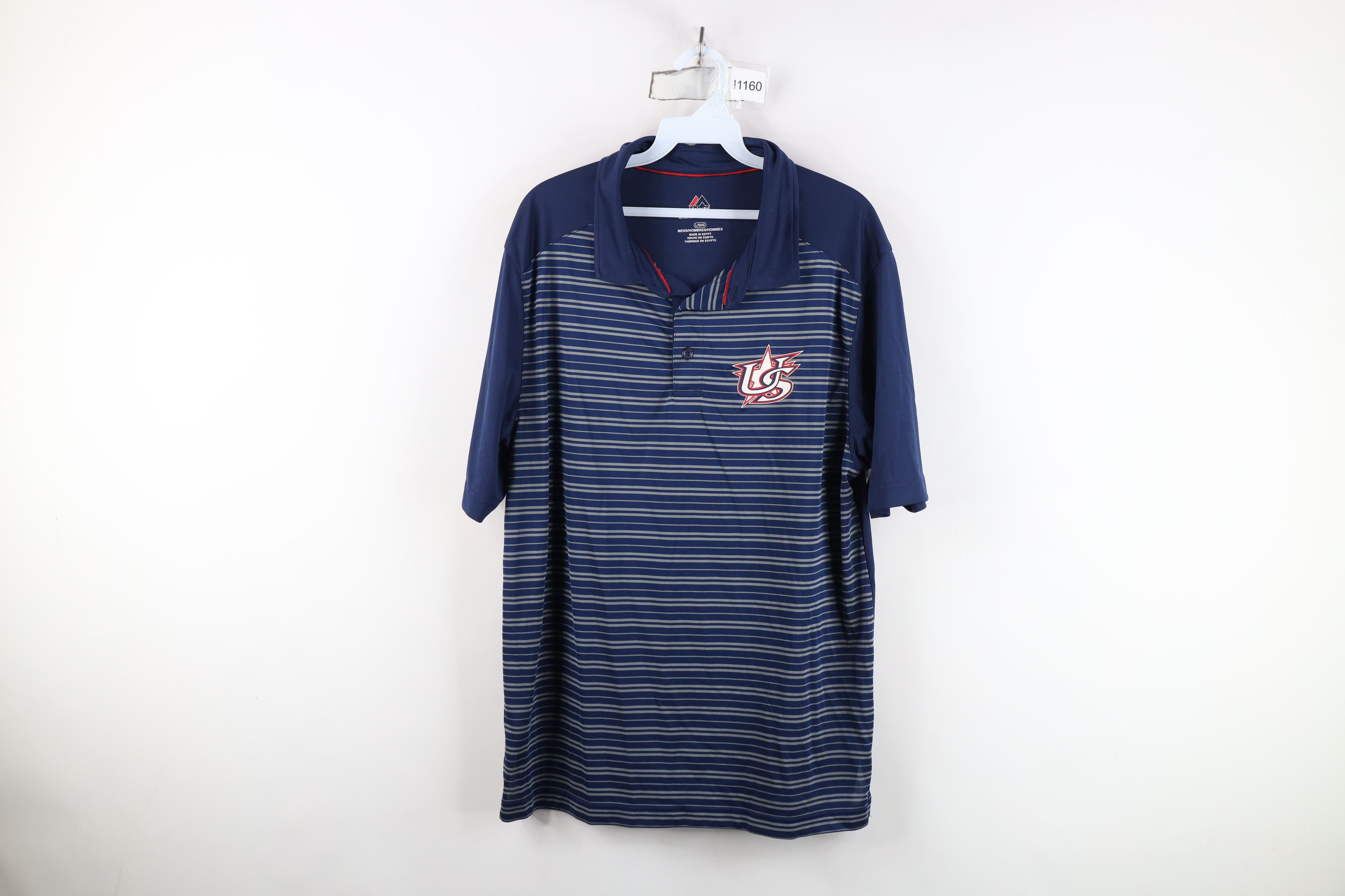 Majestic Majestic Baseball Classic Team USA Striped Golf Polo Shirt Size US L / EU 52-54 / 3 - 1 Thumbnail