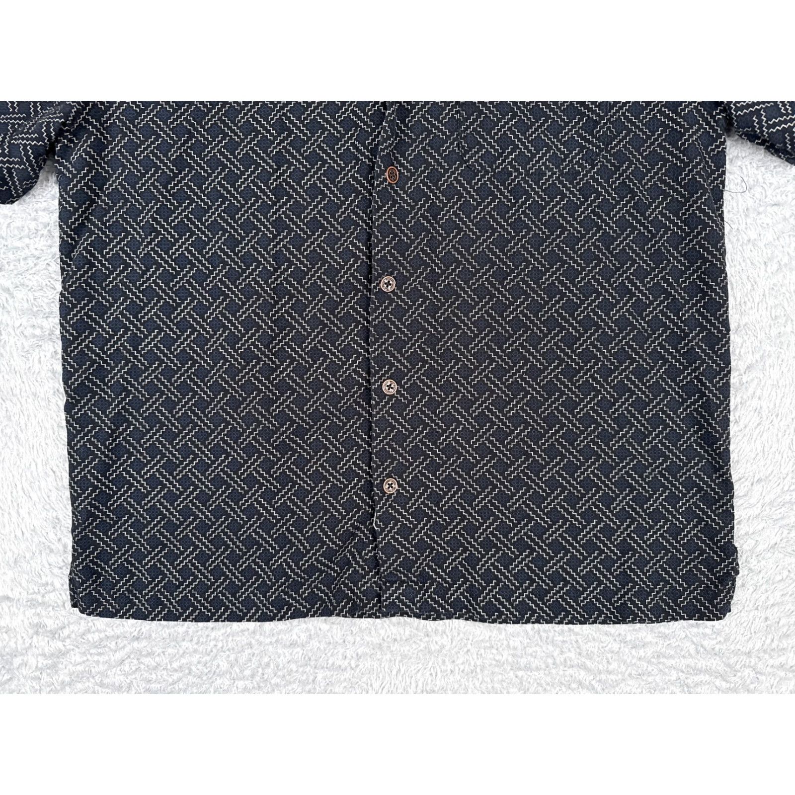 Nat Nast Nat Nast Shirt Adult Medium Blue Basketweave Silk Blend 60s Style Button Pocket Size US M / EU 48-50 / 2 - 5 Thumbnail