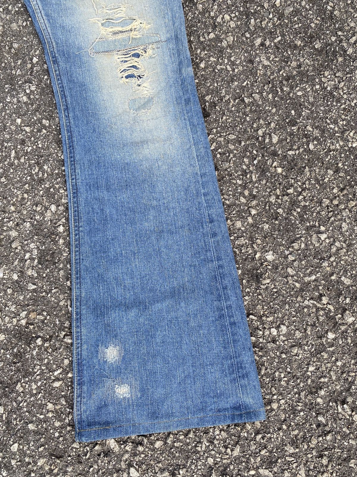 Japanese Brand × Lee Vintage Lee Blue Washed Distressed Patchwork Flare Denim Size US 32 / EU 48 - 5 Thumbnail