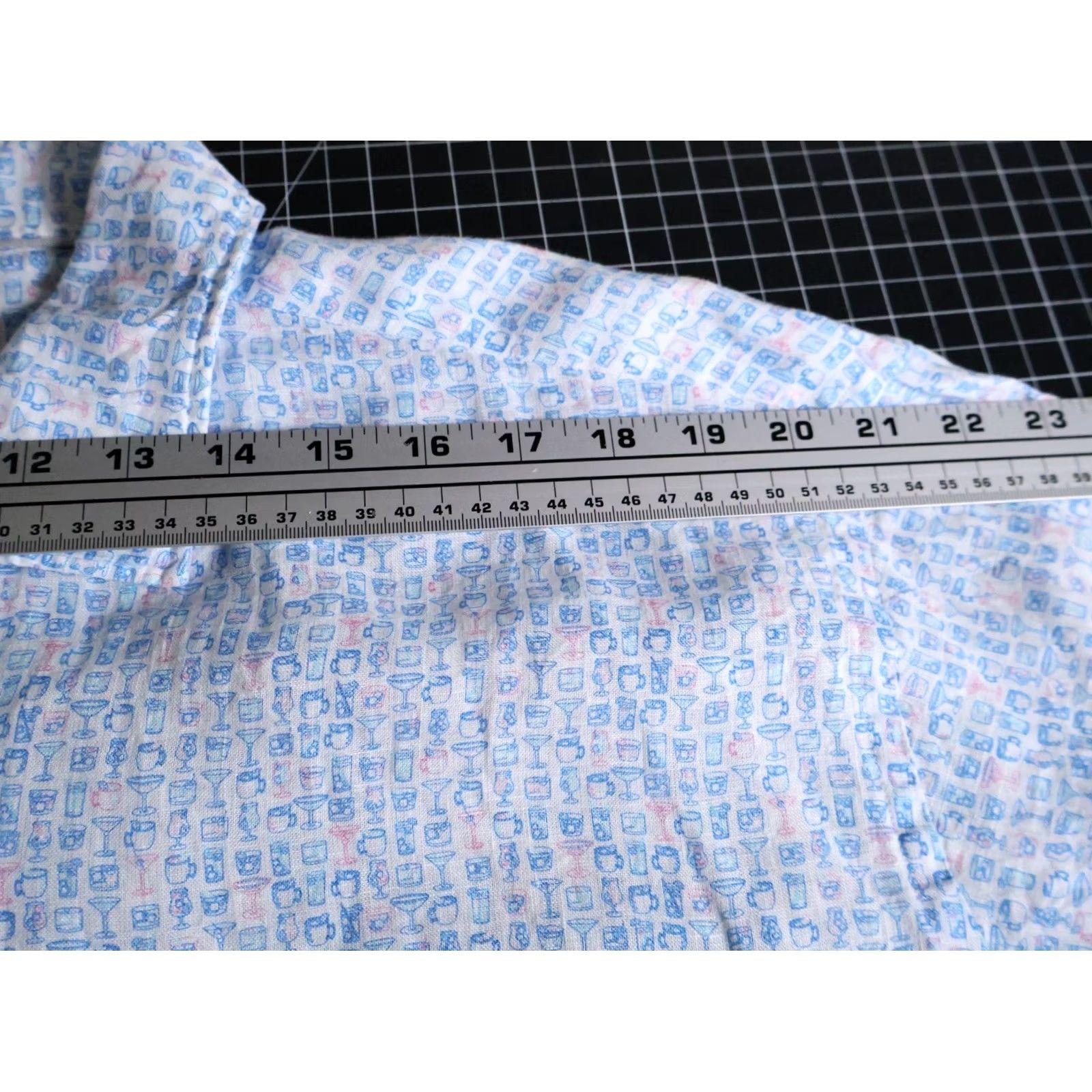 Peter Millar Peter Millar Linen Shirt Men's XL Blue Pink Cocktail Martini Motif Long Sleeve Size US XL / EU 56 / 4 - 7 Thumbnail