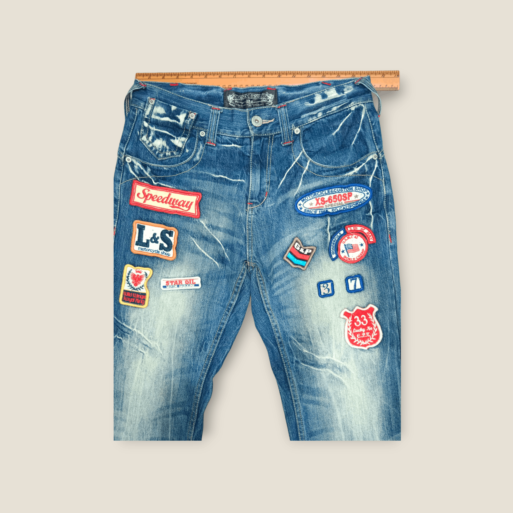 Lucky Brand Lucky Store Patches Rider Denim Size US 31 - 2 Thumbnail