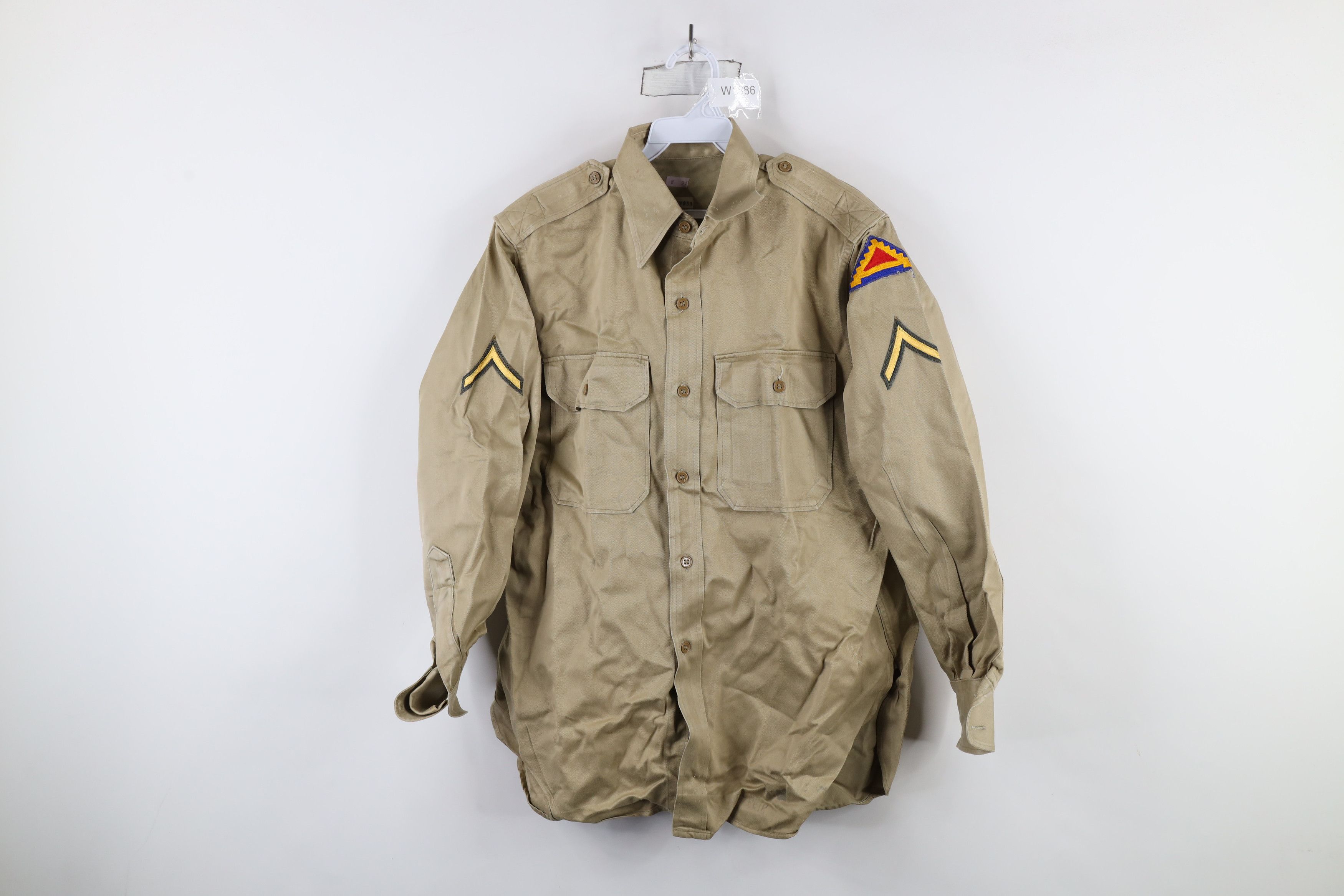 Vintage Vintage 50s Korean War Field Combat Fatigue Shirt Khaki USA Size US M / EU 48-50 / 2 - 1 Thumbnail