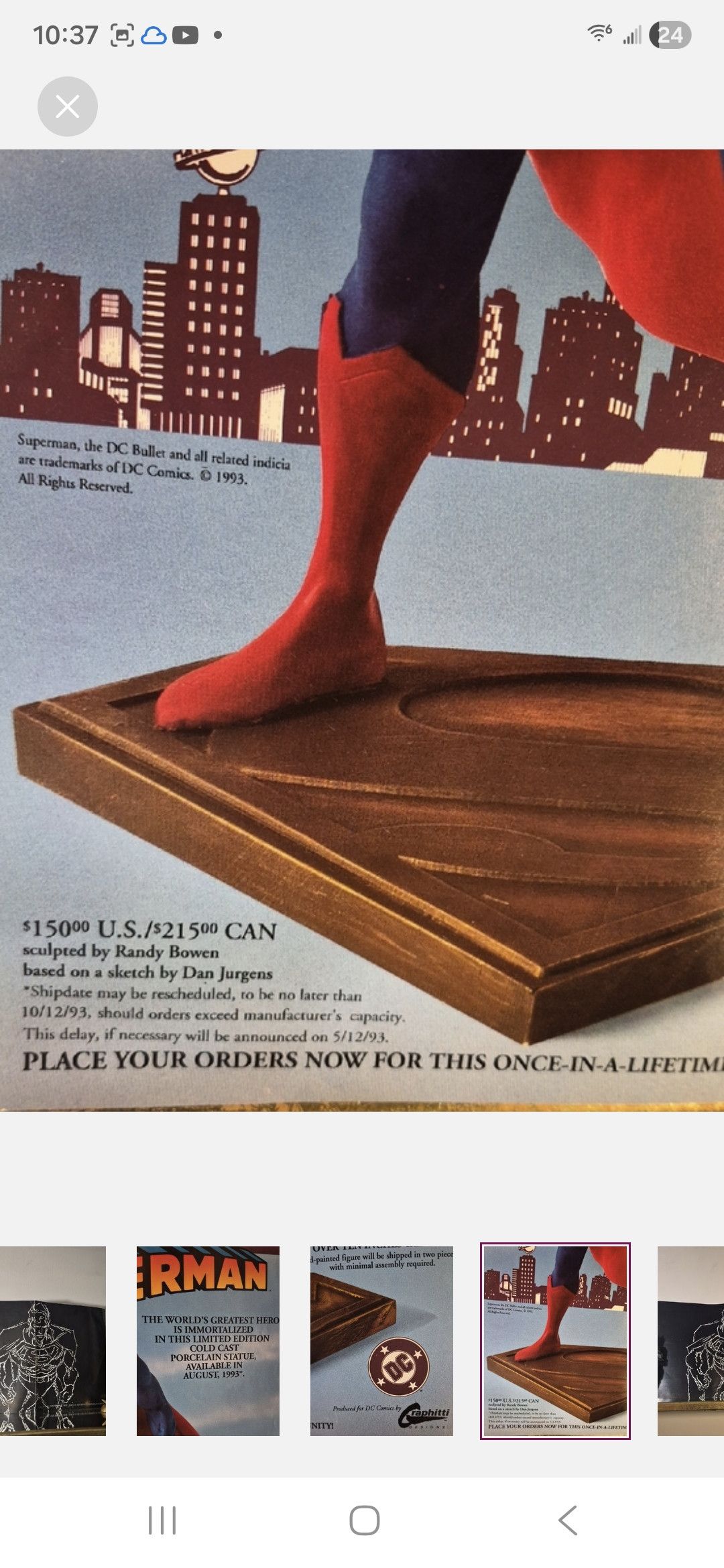 DC Comics 1993 Bowen Superman Statue Poster-Double Sided Size ONE SIZE - 6 Thumbnail