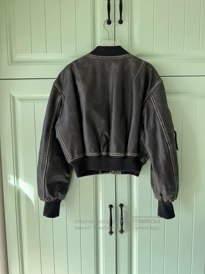 Acne Studios Acne Studios Distressed Leather Jacket, black, 100% cowhid Size XXS / US 00 / IT 34 - 2 Thumbnail