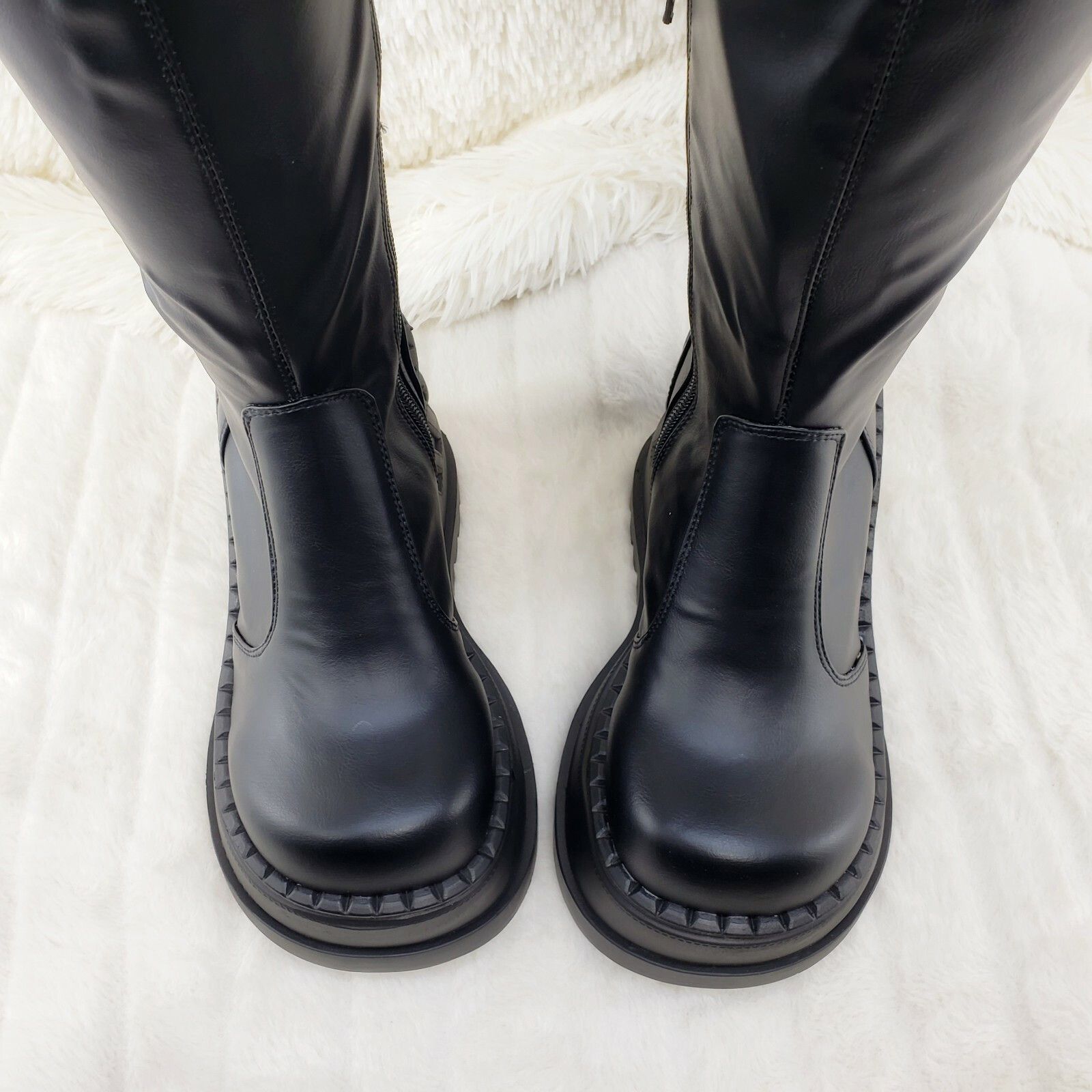 Other Stomp 200 65 Black Matte Platform Wedge Heel Knee Boots NY S Size US 9 / IT 39 - 6 Thumbnail