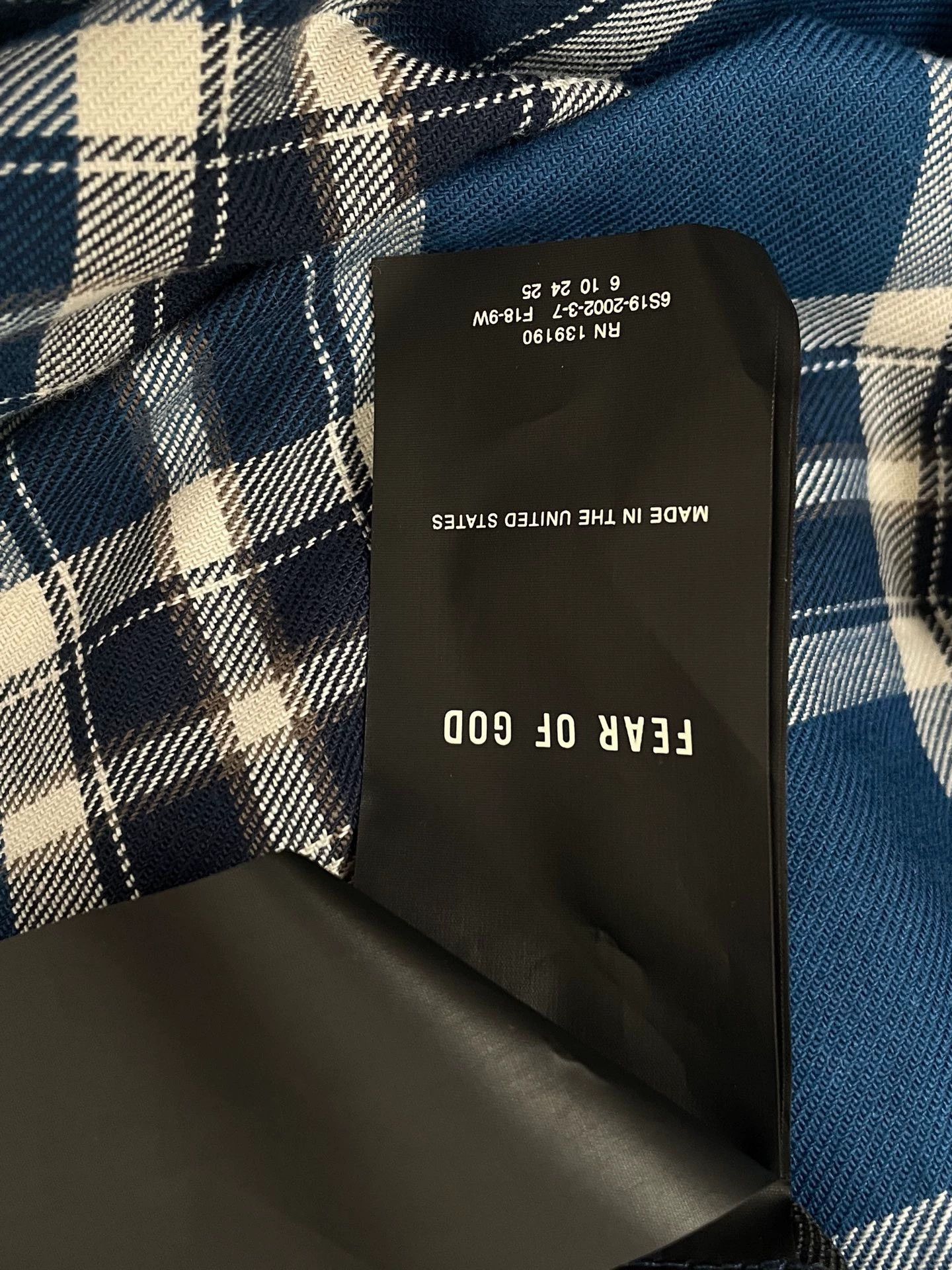 Fear of God Fear of God S6 Blue White Check Henley Shirt S New w/ Tags Size US S / EU 44-46 / 1 - 5 Thumbnail