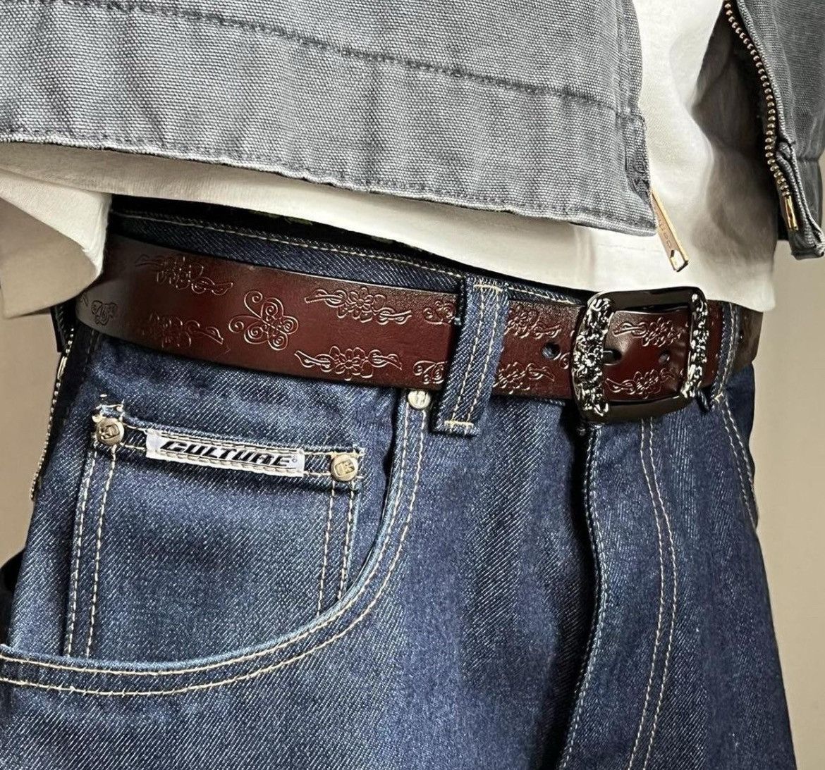 Cowboy Equipment × Vintage vintage style brown american western floral design belt Size ONE SIZE - 3 Thumbnail