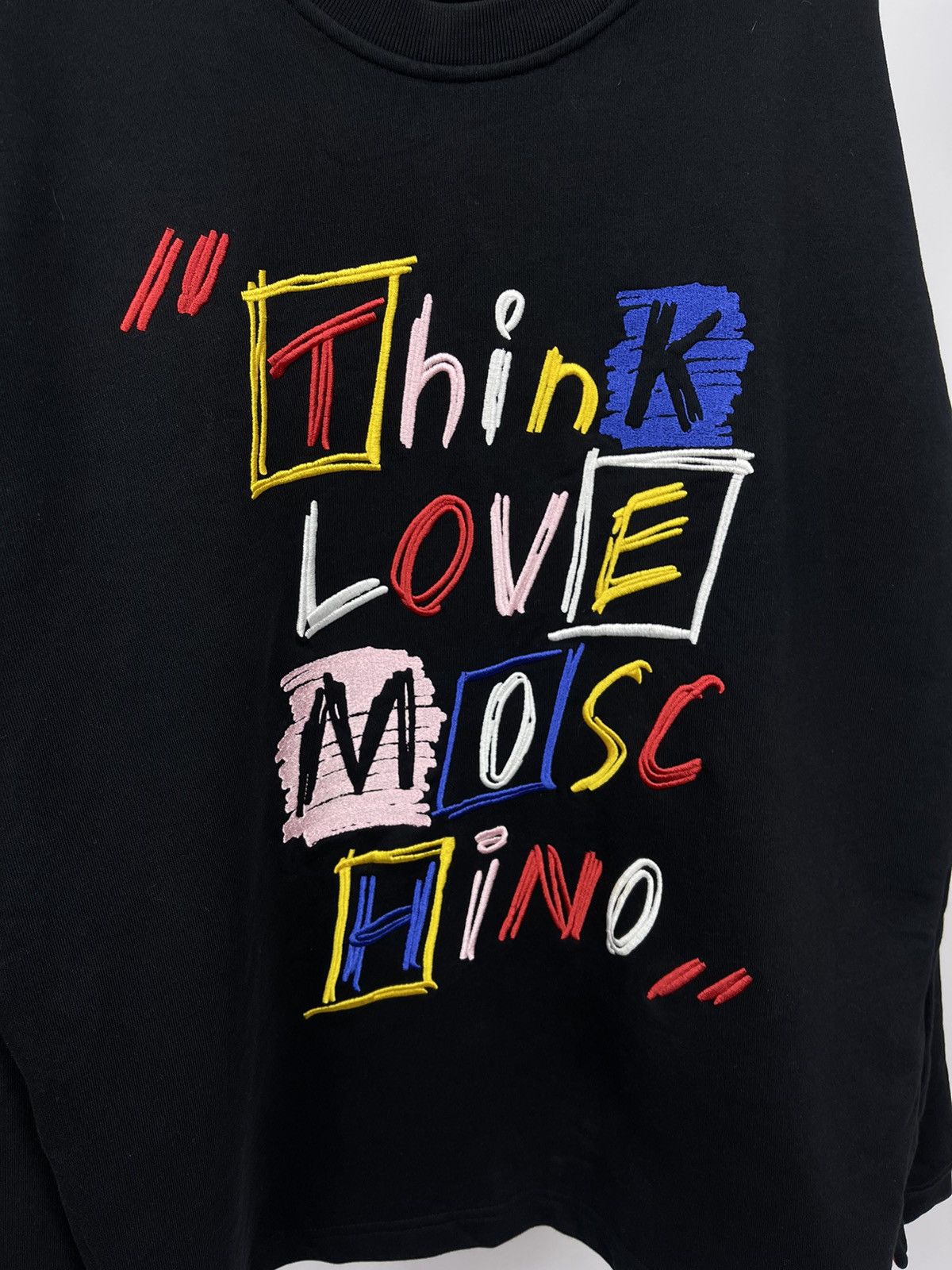 Moschino Vintage Moschino Think LOVE Moschino sweatshirt Size M Black Size US M / EU 48-50 / 2 - 3 Thumbnail