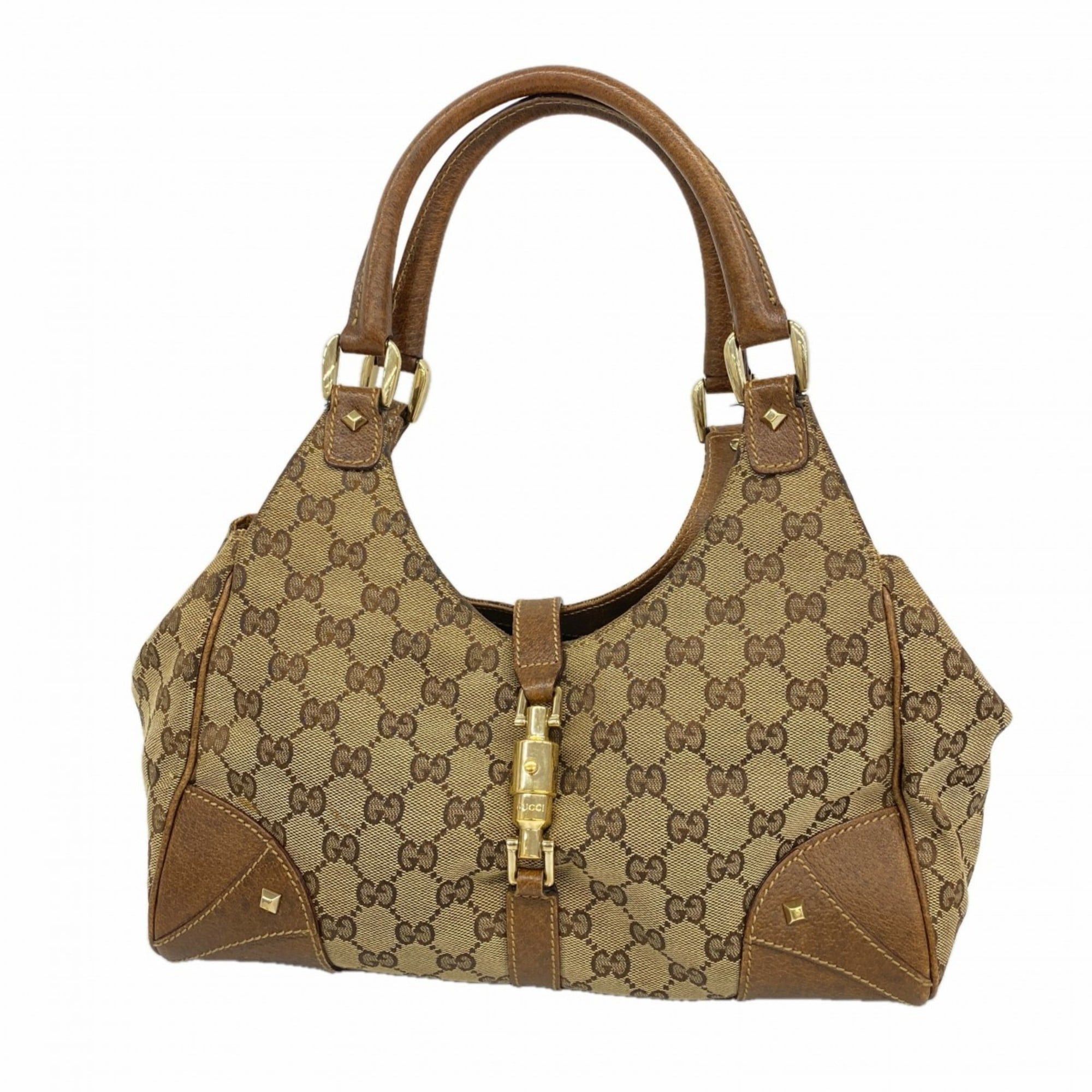 Gucci GG Canvas New Jackie Handbag 124407 Brown Women's