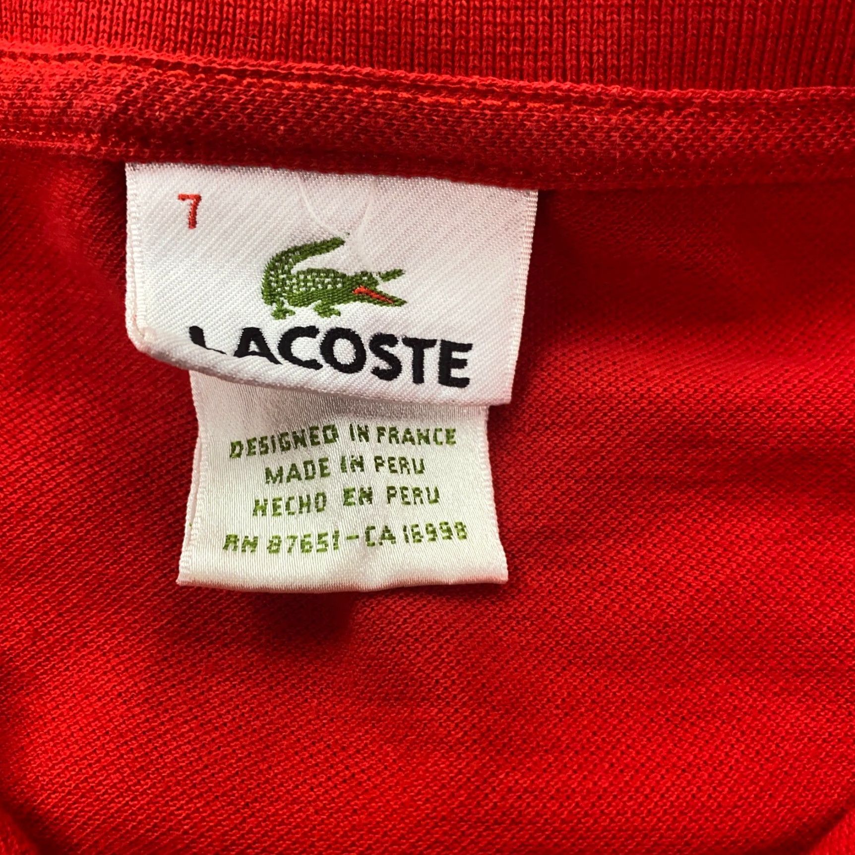 Lacoste Lacoste Polo Adult 2XL Red Embroidered Logo Classic Boxy Retro Mens Size US XXL / EU 58 / 5 - 4 Thumbnail