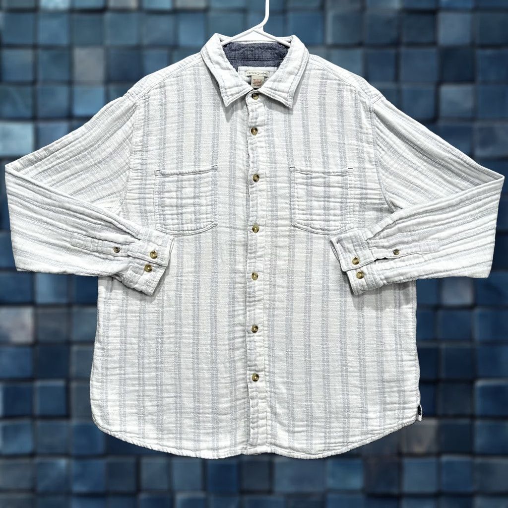 Carbon2Cobalt Carbon2Cobalt Shirt Mens L White Striped Long Sleeve Button Up GUC Size US L / EU 52-54 / 3 - 1 Thumbnail
