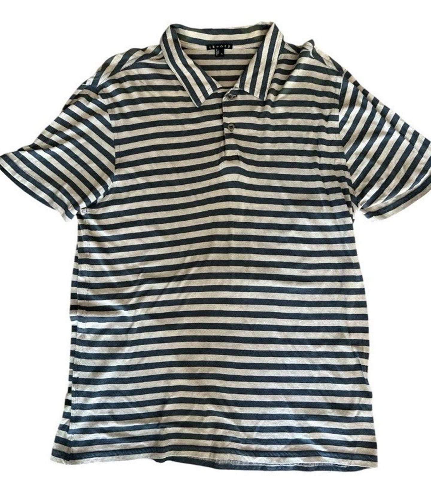 Theory Theory Striped Pima Cotton Polo Light Weight Size L Size US L / EU 52-54 / 3 - 1 Thumbnail