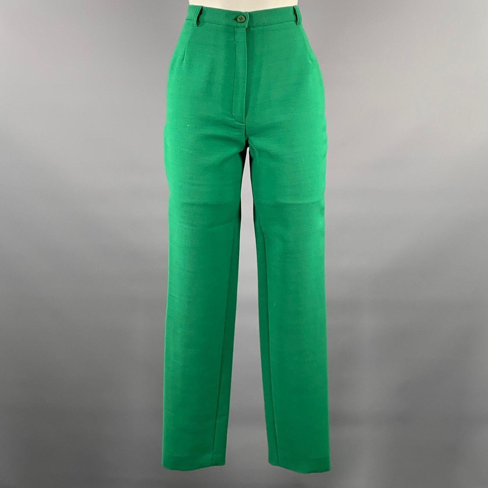 Byblos BYBLOS Size S Green Wool Blend Notch Lapel Pants Suit Size 26" / US 2 / IT 38 - 4 Thumbnail
