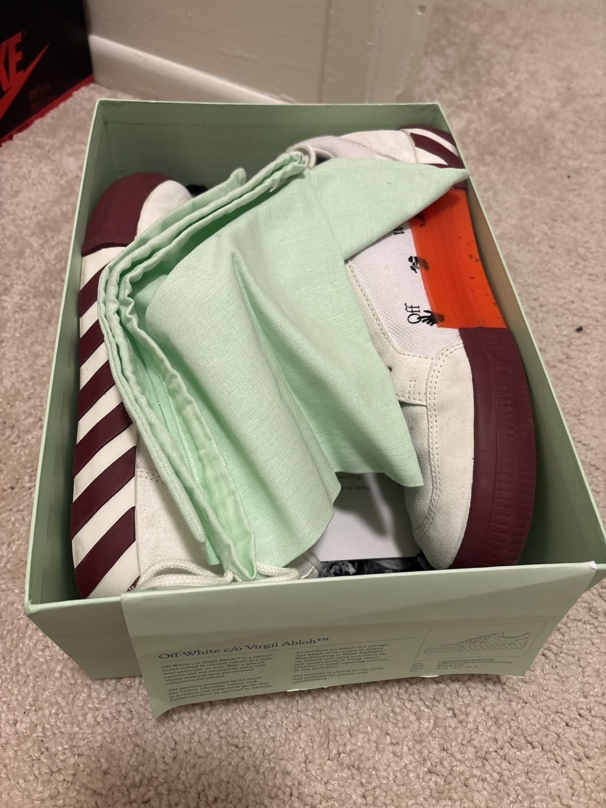 Off-White Off white vulcanized sneaker burgundy Size US 11 / EU 44 - 10 Thumbnail