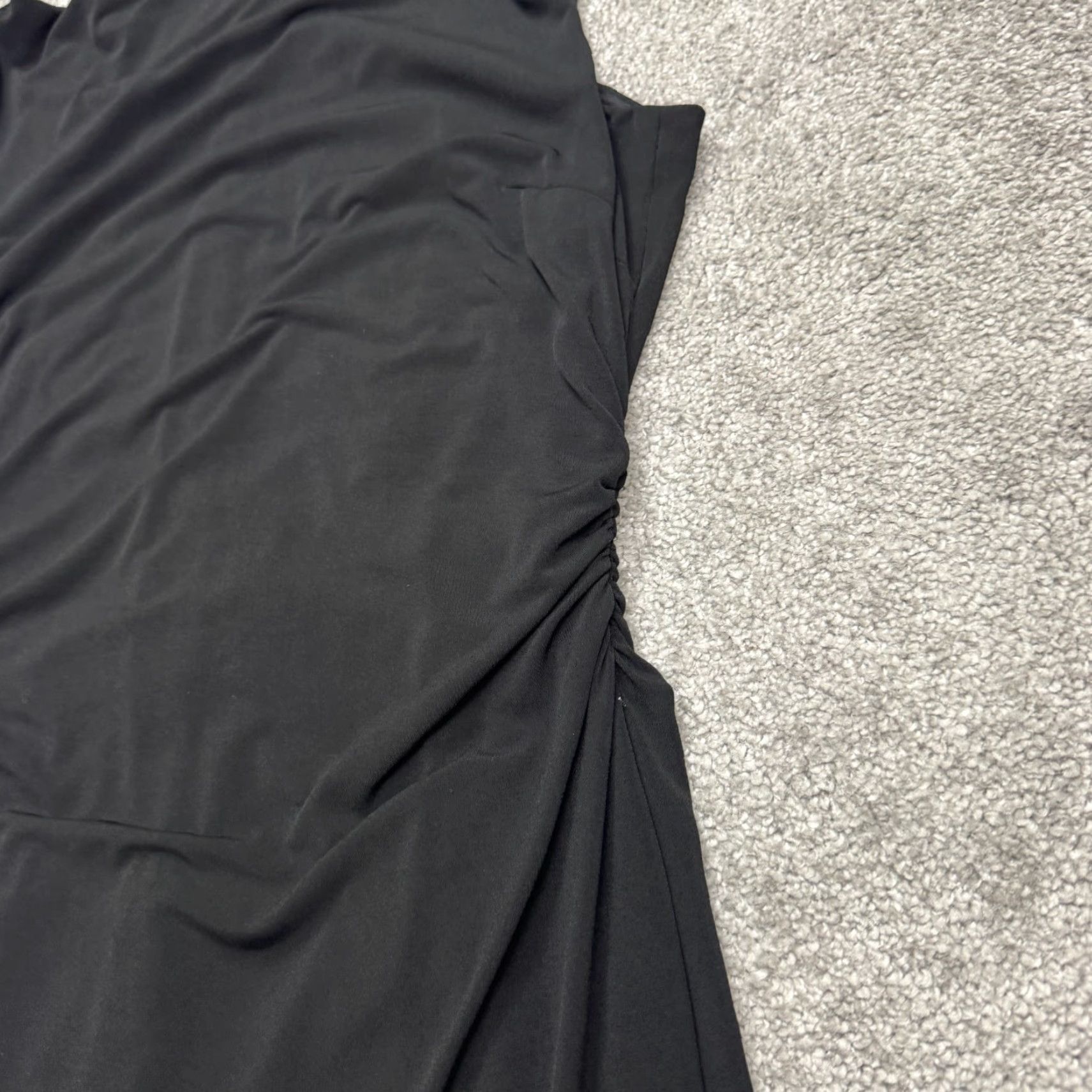 Vintage David Meister Dress Womens 12 Black NWT Ruched Knee Length Sheath Vintage 90s Workwear Size XL / US 12-14 / IT 48-50 - 5 Thumbnail