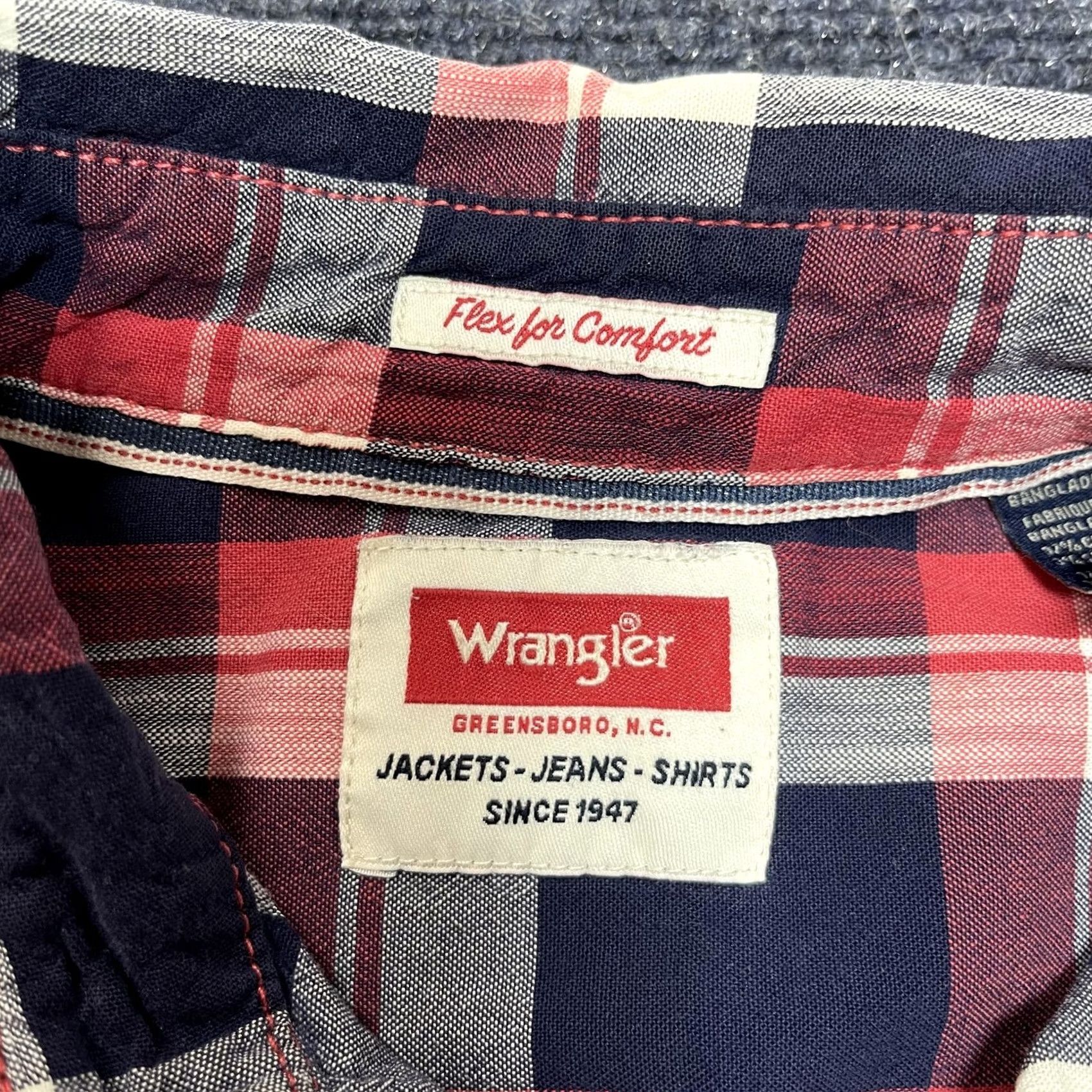 Wrangler Wrangler Shirt Mens L Blue Red Plaid Long Sleeve Button-Up Cotton Casual Size US L / EU 52-54 / 3 - 7 Thumbnail