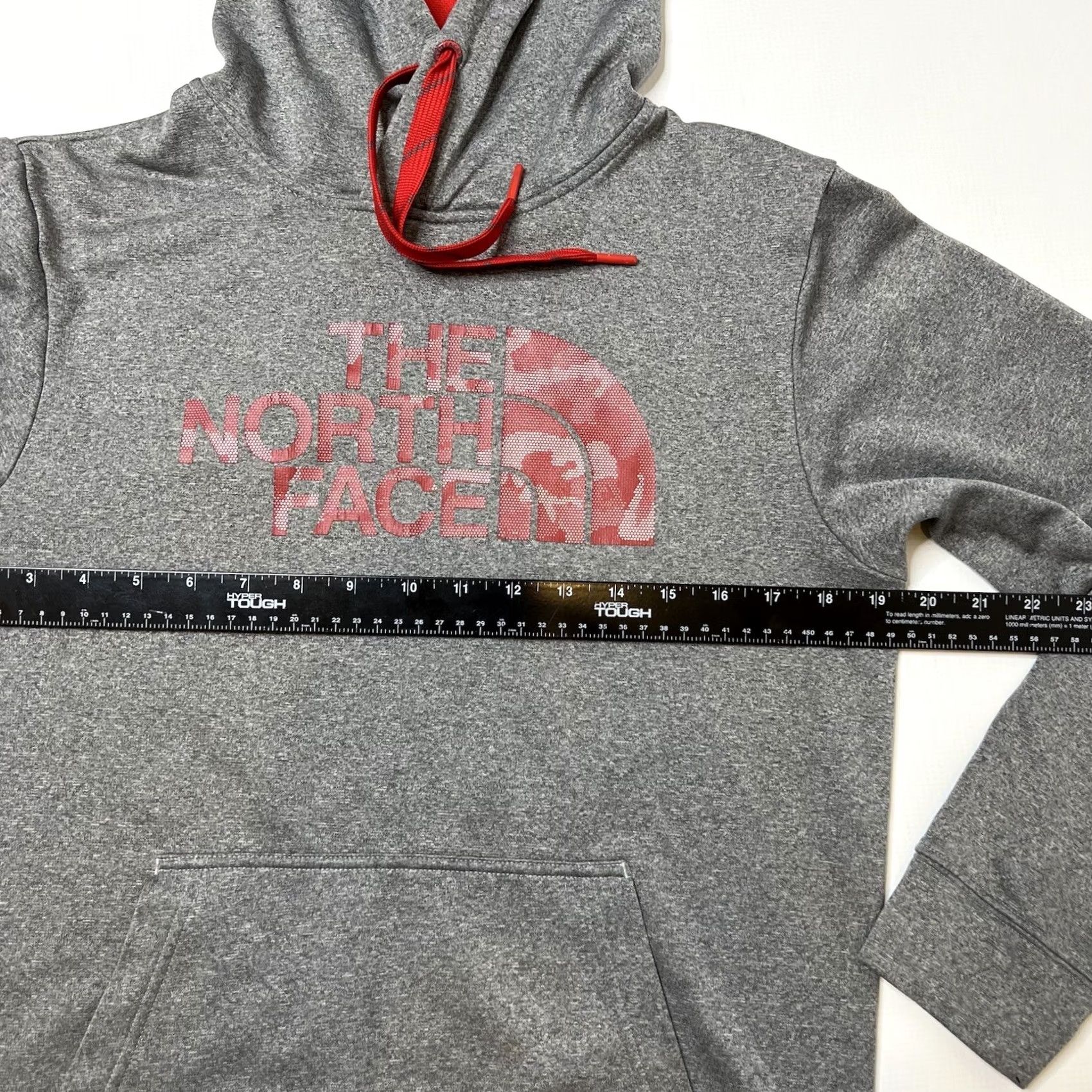 The North Face The North Face Mens Small Heathered Gray Red Pullover Hoodie Spellout Big Logo Hoodie Mens Small Gray Red Size US S / EU 44-46 / 1 - 6 Thumbnail