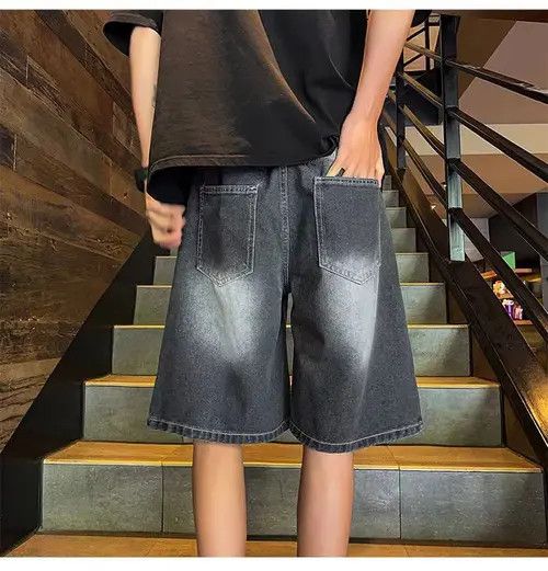 VIBE Black High Street Vintage Loose Fit Denim Shorts Size US 30 / EU 46 - 8 Thumbnail