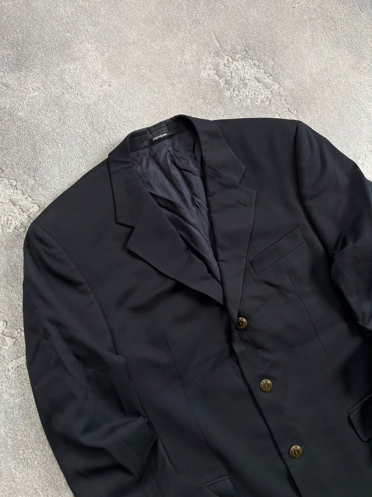 Yves Saint Laurent Yves Saint Laurent Wool Blazer Size 54R Buttons Logo Jacket Size 54R - 3 Thumbnail