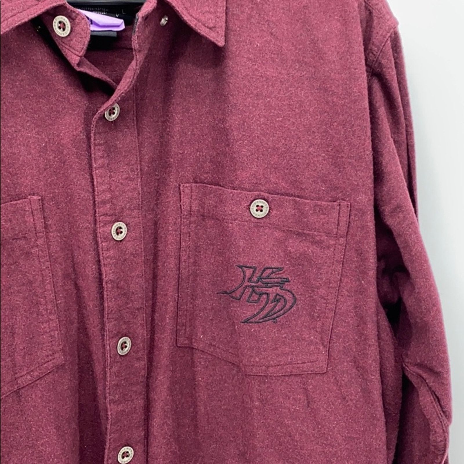 Harley Davidson Harley Davidson 100% cotton button down maroon biker sz L Size US L / EU 52-54 / 3 - 5 Thumbnail