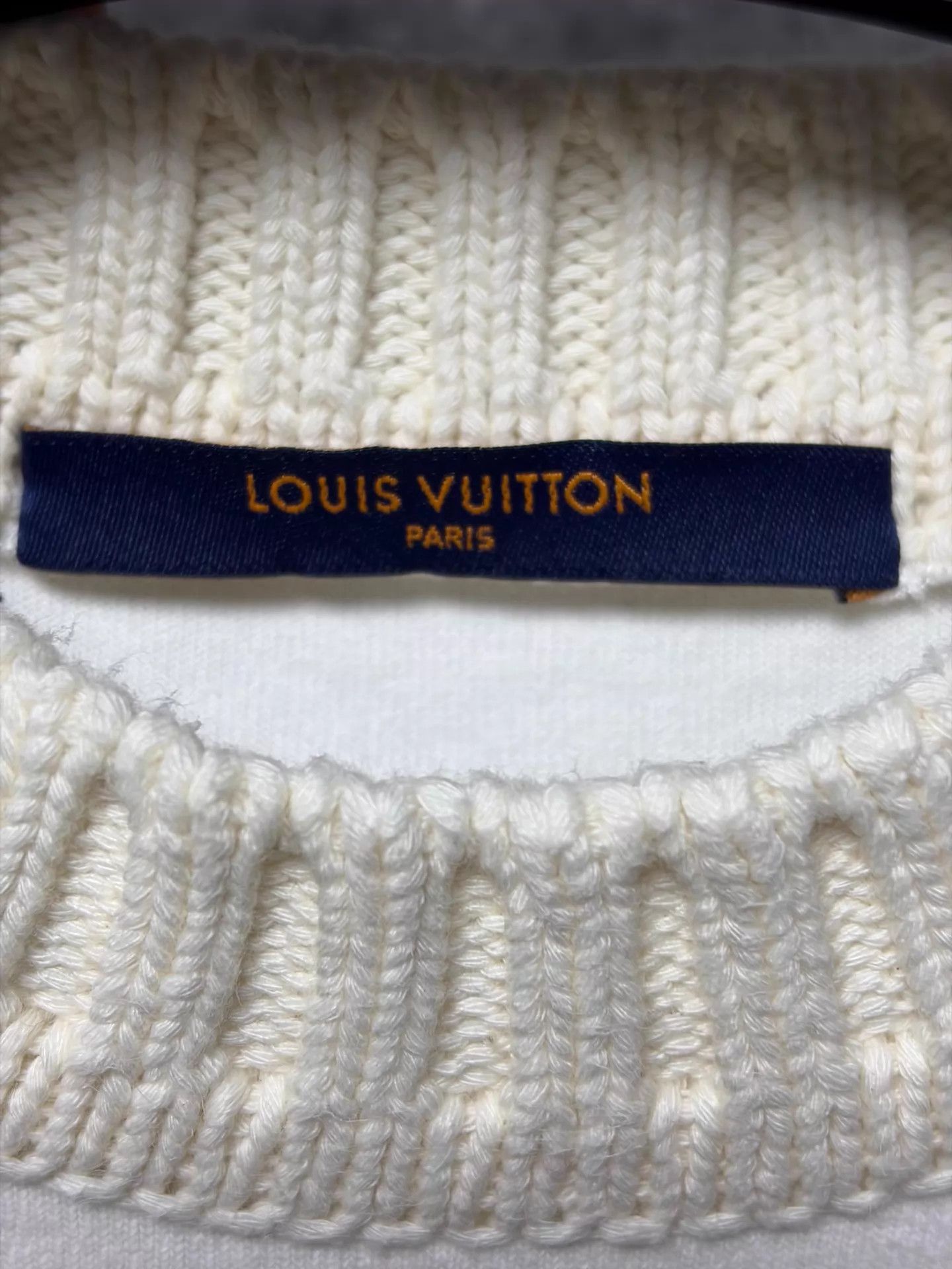 Louis Vuitton LV Knit Short-Sleeve White Red Logo Embroidery S Size S / US 4 / IT 40 - 3 Thumbnail