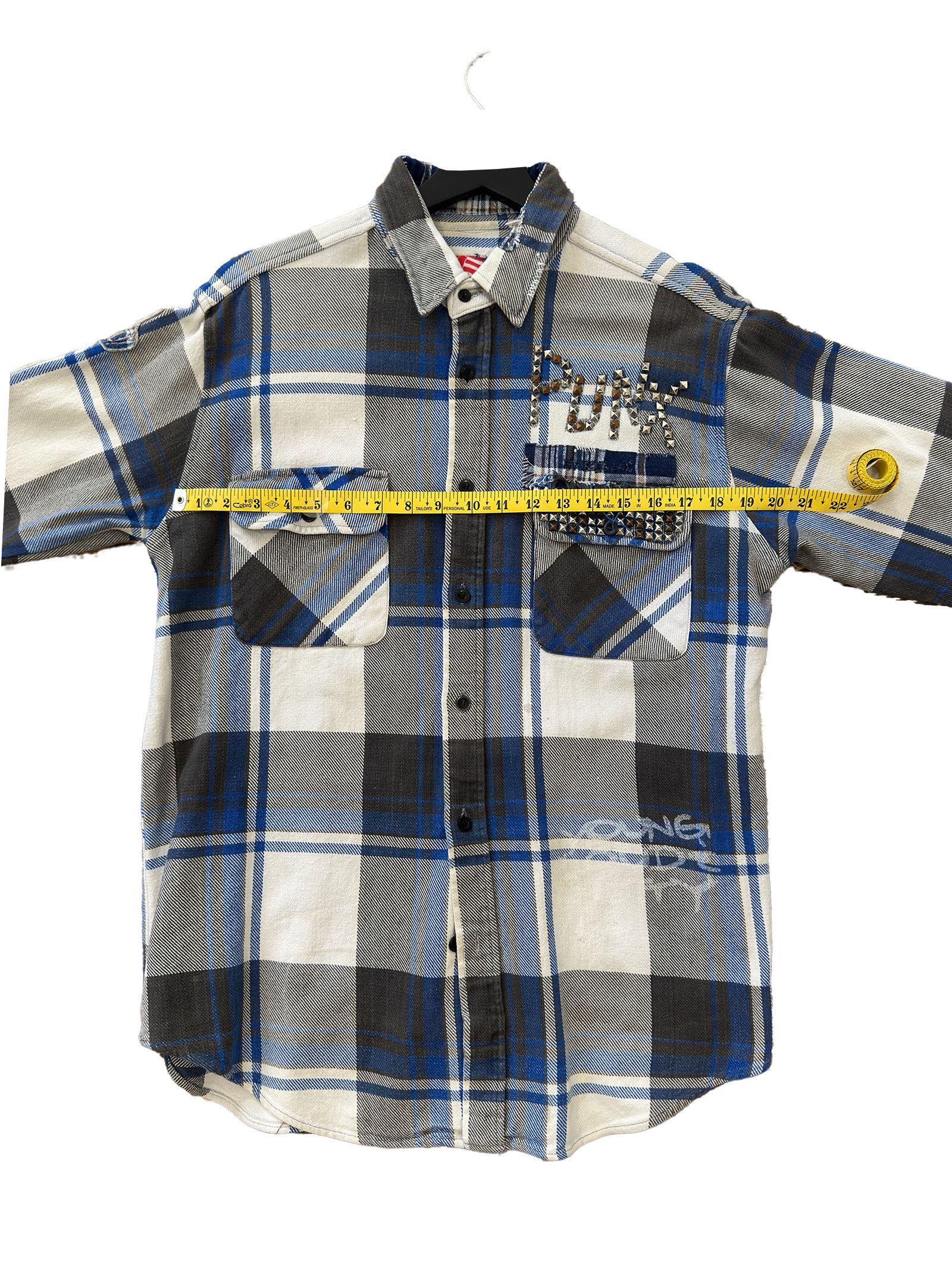 The Great China Wall Vintage GREAT CHINA WALL "PUNK" BLUE PLAID SHIRT Size US M / EU 48-50 / 2 - 9 Thumbnail