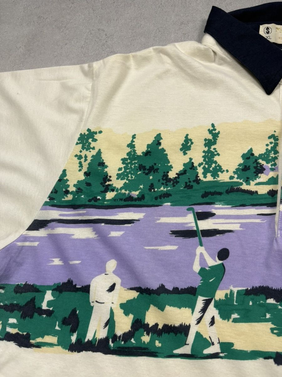 Vintage Vintage 1991 Million Dollar Golf Challenge Polo Shirt AOP Size US XL / EU 56 / 4 - 7 Thumbnail