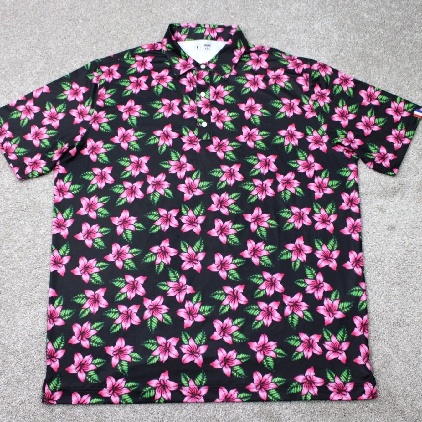 Vintage USAG You Suck at Golf Polo Shirt Mens 2XL XXL Black Floral Short Sleeve Polo Shirt Polo Shirt Mens 2XL Brand You Suck at Golf Size US XXL / EU 58 / 5 - 2 Thumbnail