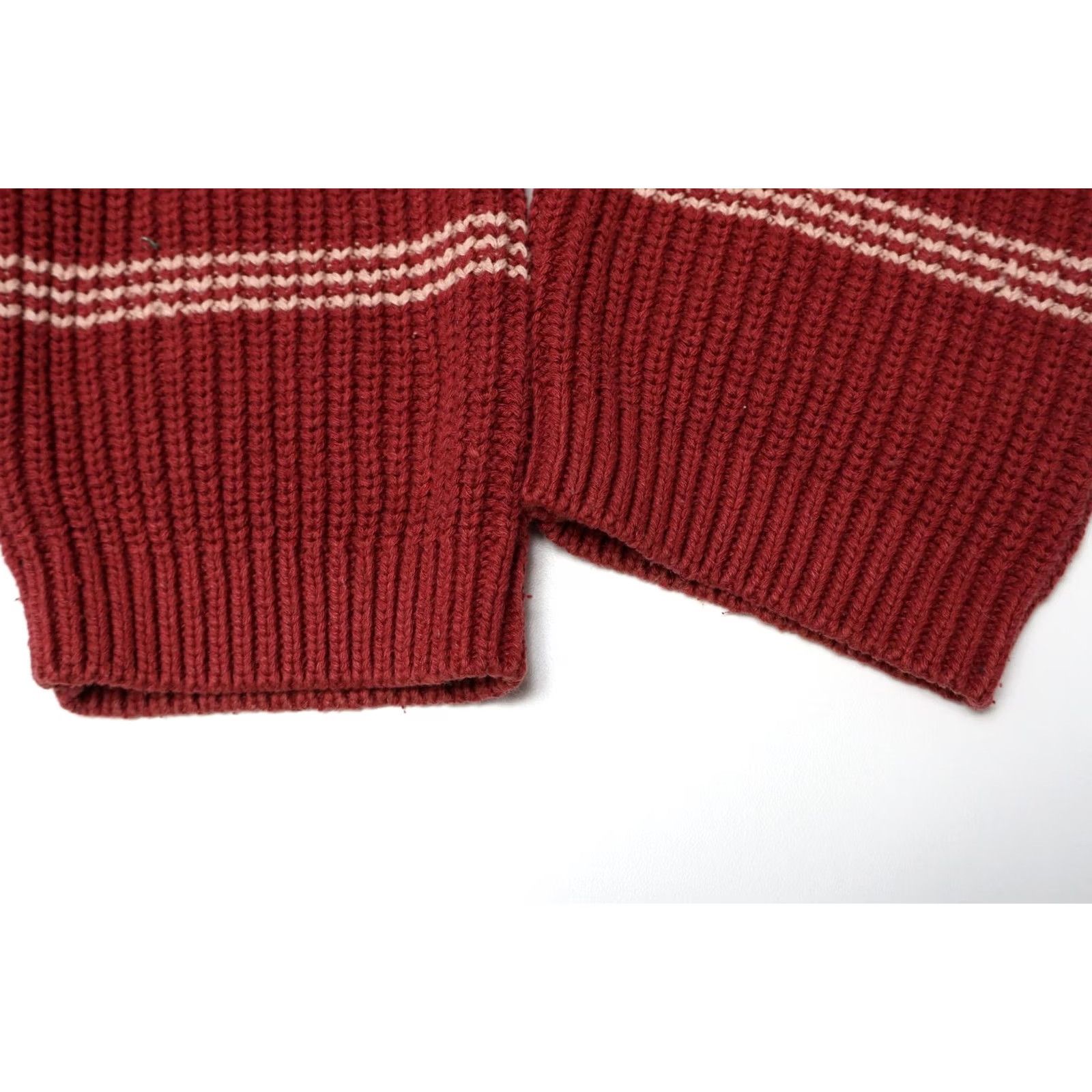 Vintage No Nationality NN.07 Jumper Men's 2XL Burgundy Stripe Crew Neck Silk Noil Blend Size US XXL / EU 58 / 5 - 5 Thumbnail