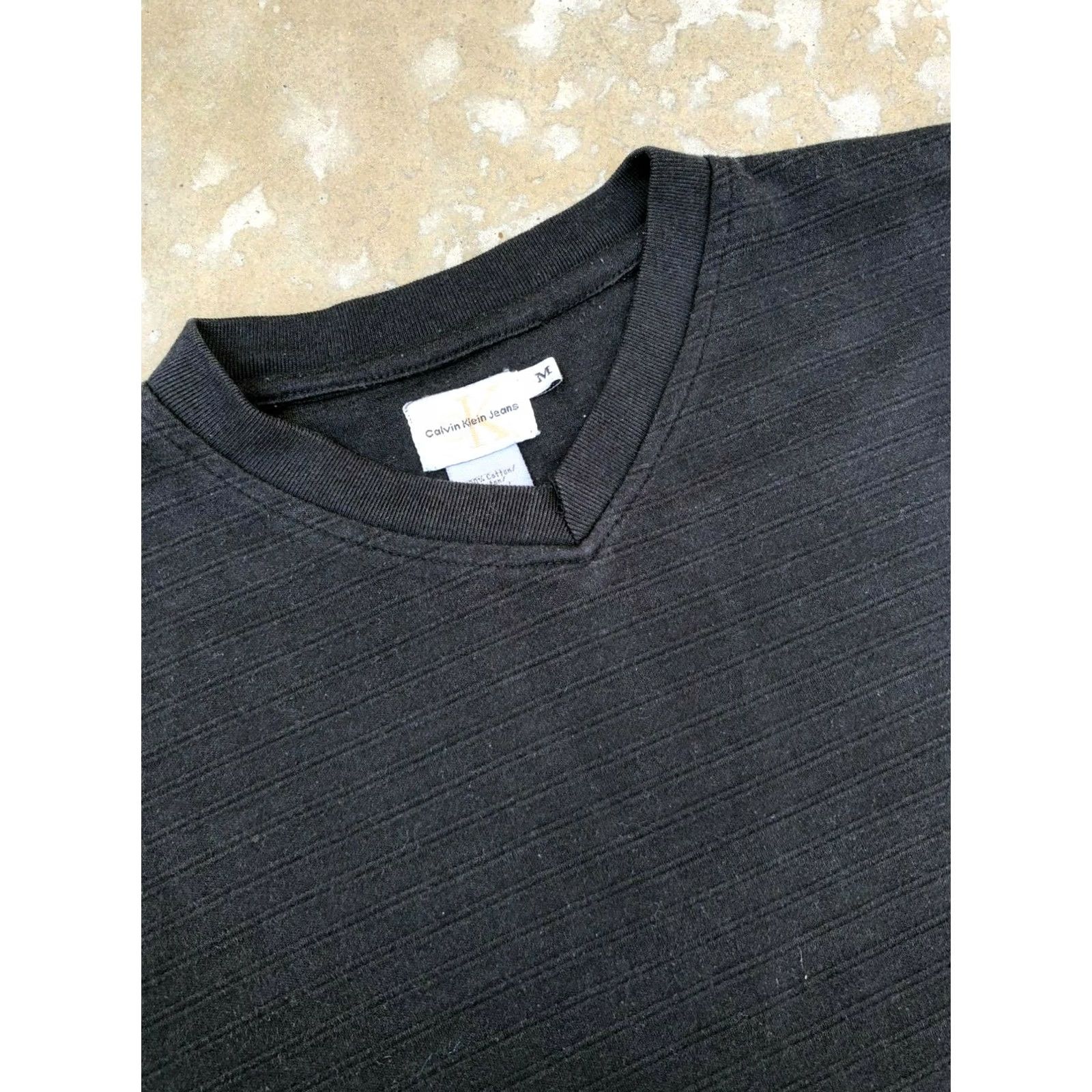 Calvin Klein Vintage Calvin Klein T Shirt Medium Retro 90s Striped Thermal Men's Size US M / EU 48-50 / 2 - 4 Thumbnail