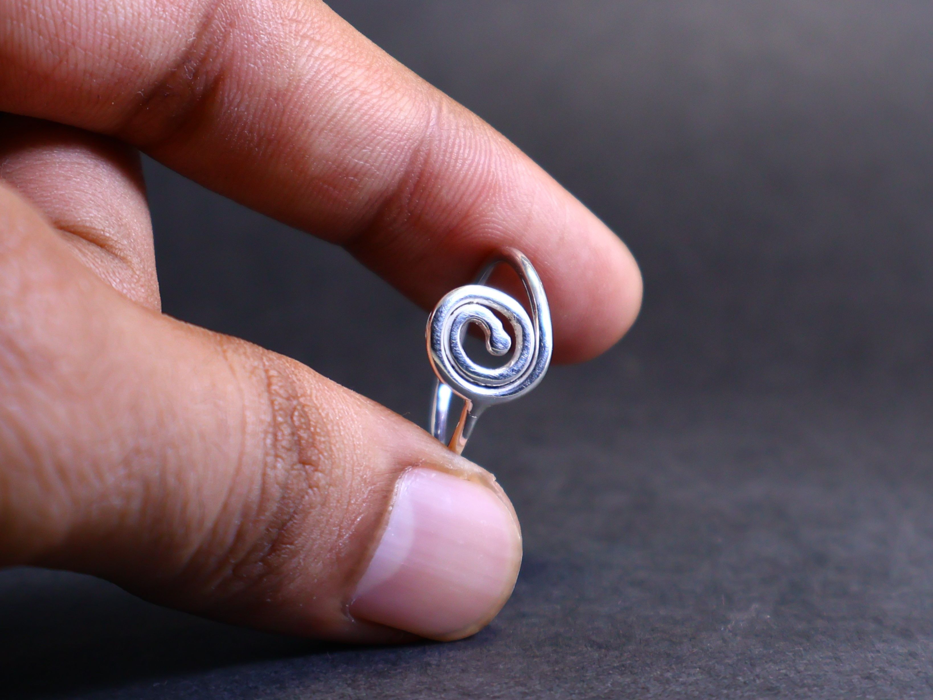 Handmade Spiral Ring, 925 Sterling Silver Ring, Handmade Swirl Ring, Size ONE SIZE - 7 Thumbnail