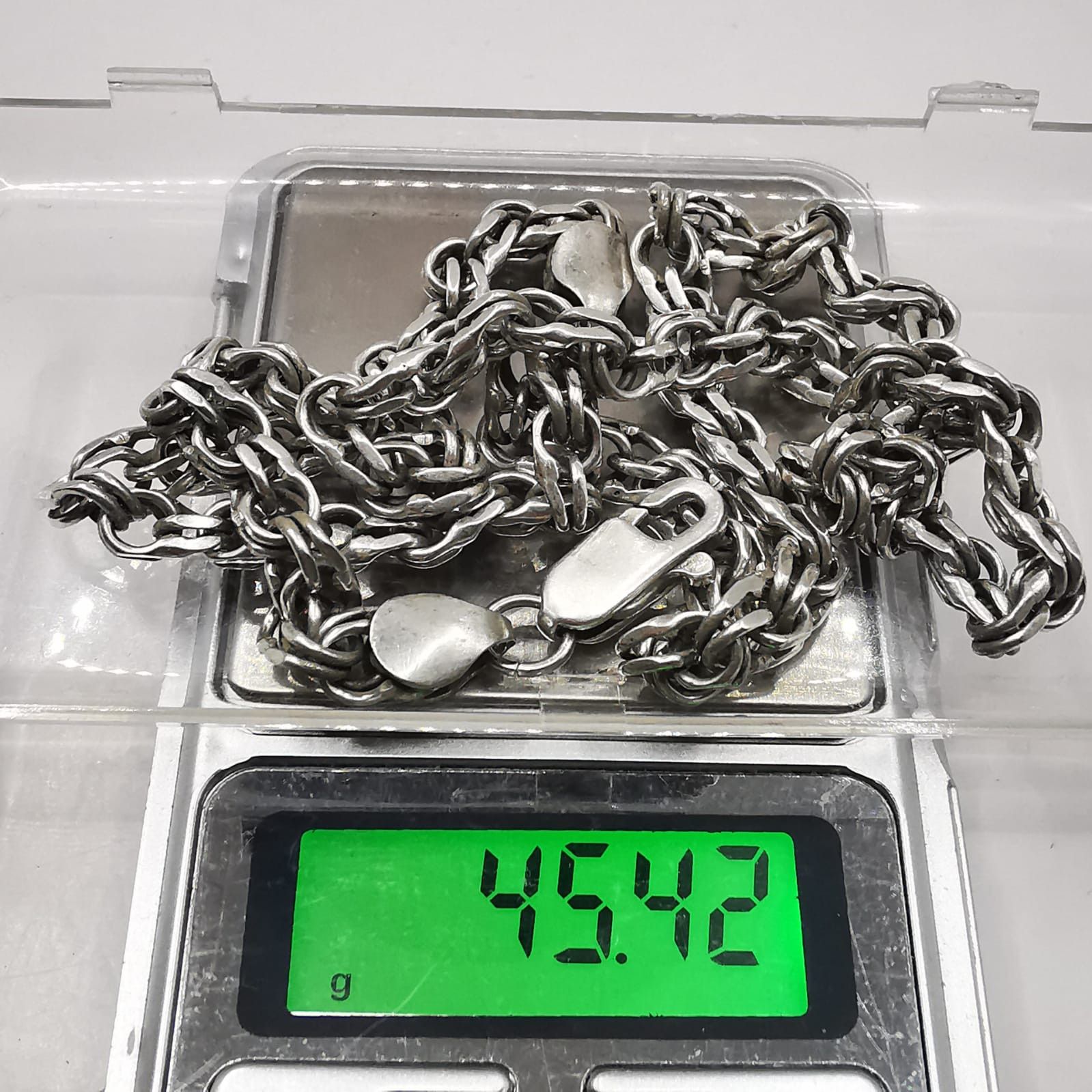 Sterling Silver Vintage Jewelry Chain, 925 Sterling Silver, Signed 45,42g Size ONE SIZE - 6 Thumbnail