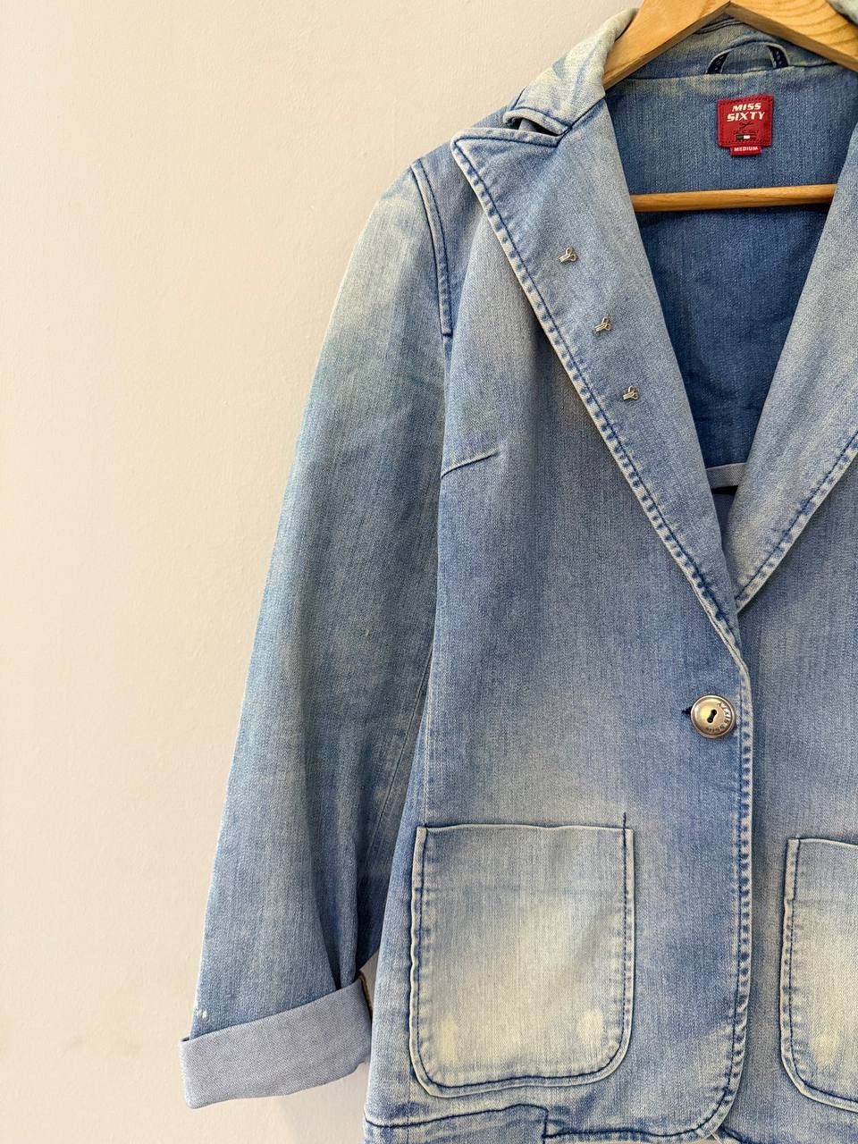 Miss Sixty Miss Sixty Vintage Racer Moto Y2K Denim Jacket Size M / US 6-8 / IT 42-44 - 4 Thumbnail