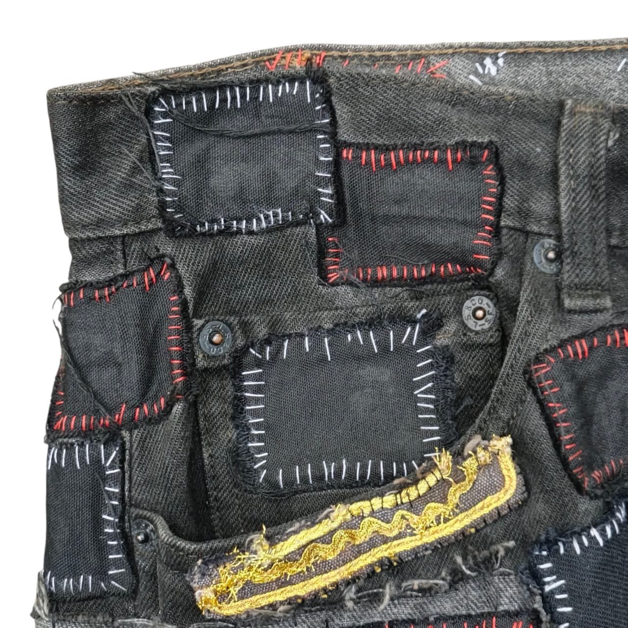 Levi's Levis 501 x Dog Milano Paris Designer Distressed Patch Size US 31 - 5 Thumbnail