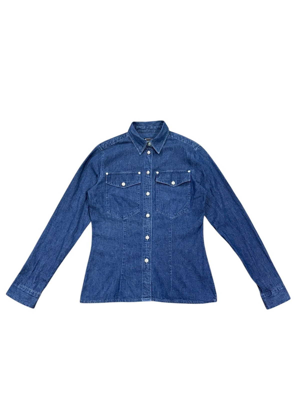 Versace RARE VERSACE WESTERN DENIM SHIRT Size S / US 4 / IT 40 - 2 Thumbnail