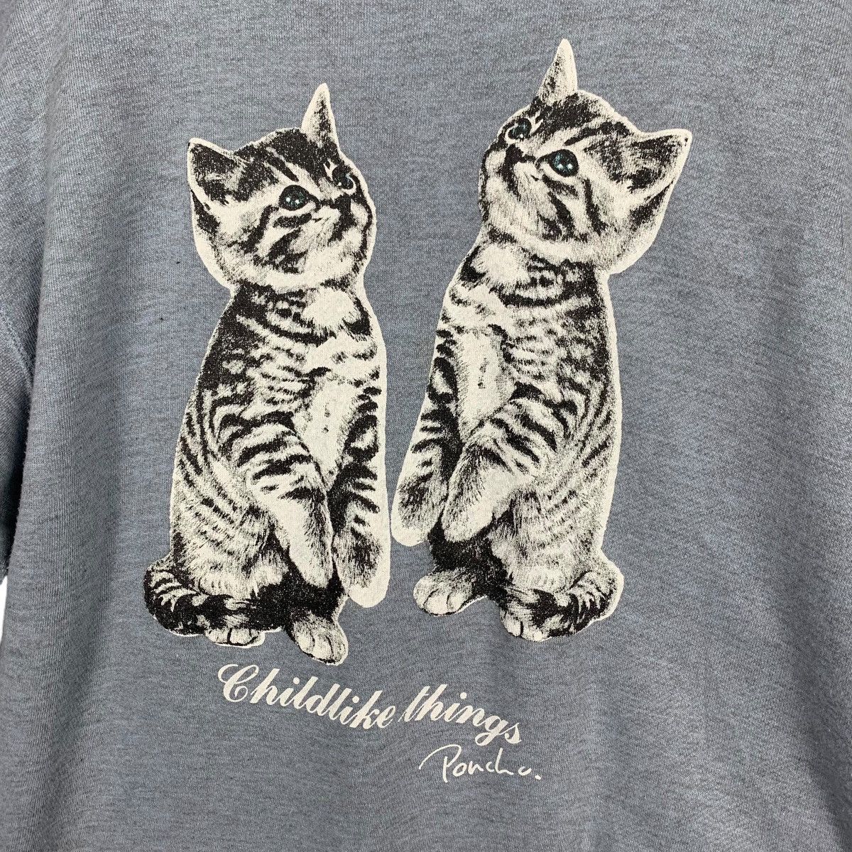 Other Childlike Things Poncho Cats Graphics Sweater #1679-C75 Size US L / EU 52-54 / 3 - 10 Thumbnail