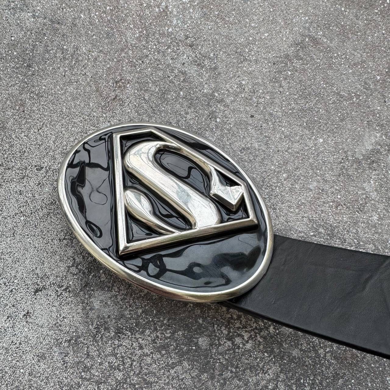 20471120 Vintage Superman Big Buckle Y2K Unisex Belt Size ONE SIZE - 6 Thumbnail