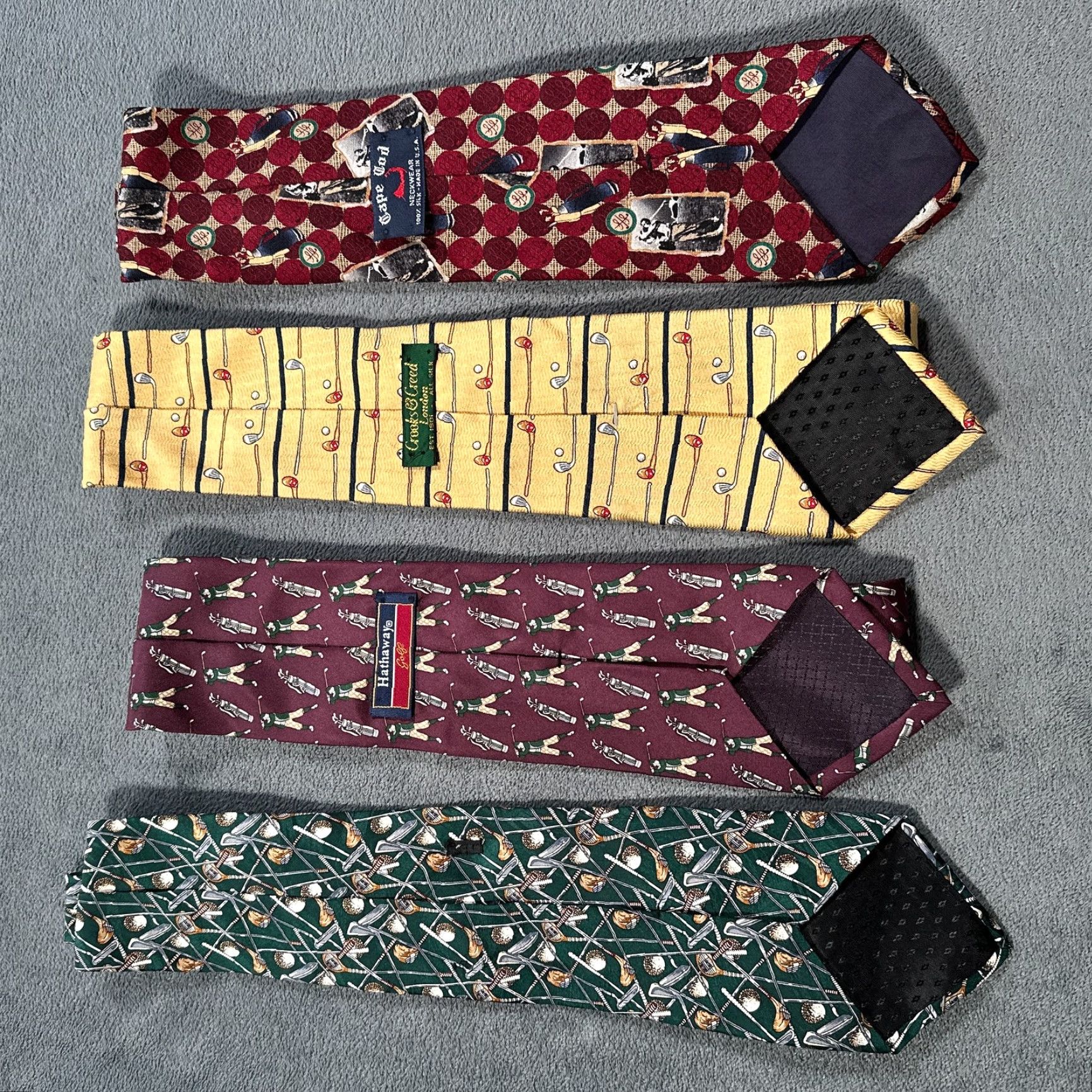 Vintage VINTAGE Men's Golf Silk Tie Lot 4 Set Hathaway Cape Cod Crooks & Creed 90s Neckties Golf Theme Size ONE SIZE - 4 Thumbnail