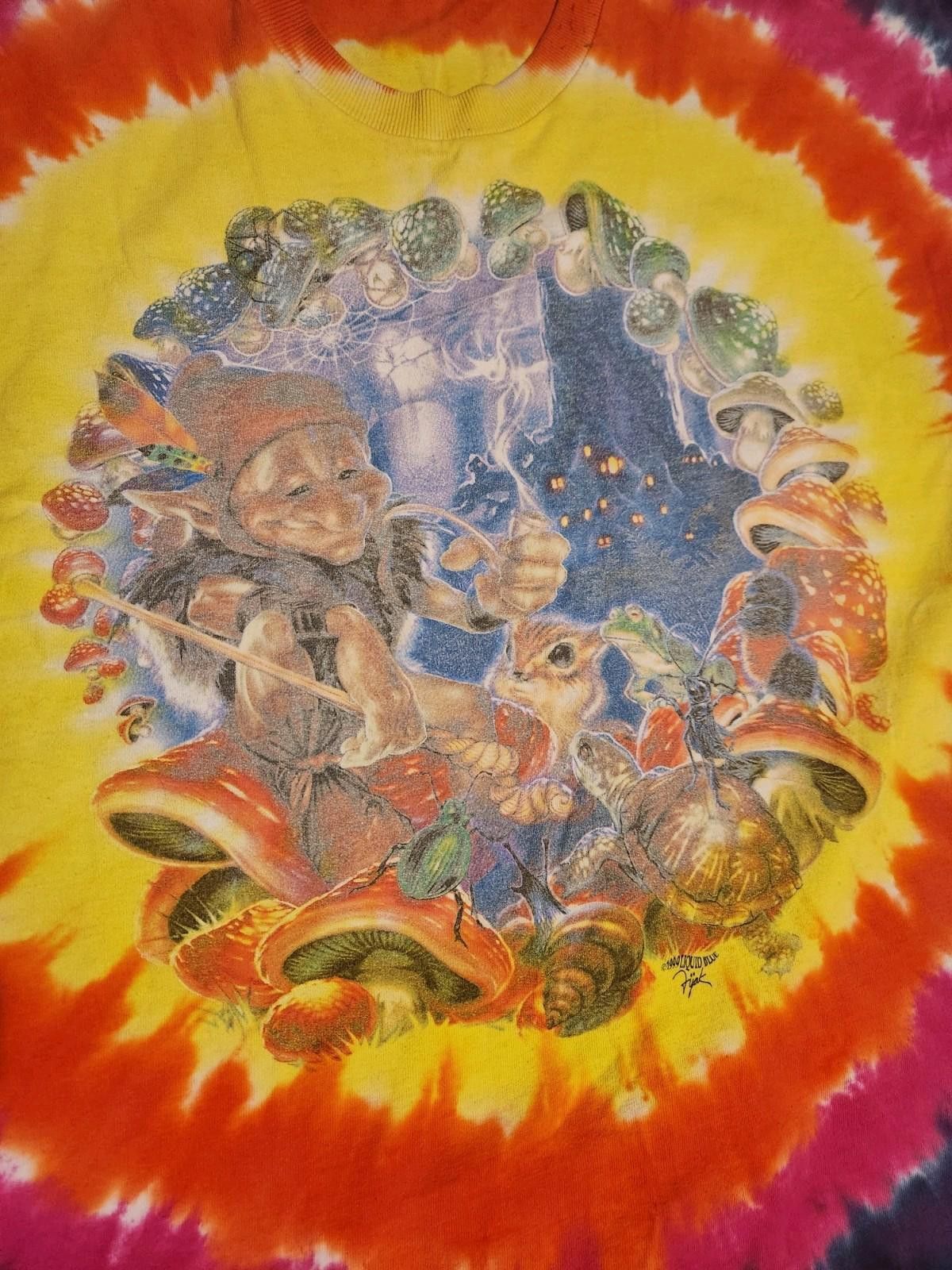 Liquid Blue RARE Vintage 90s Liquid Blue Smoking Elf Gnome Tie Dye XL Size US XL / EU 56 / 4 - 3 Thumbnail