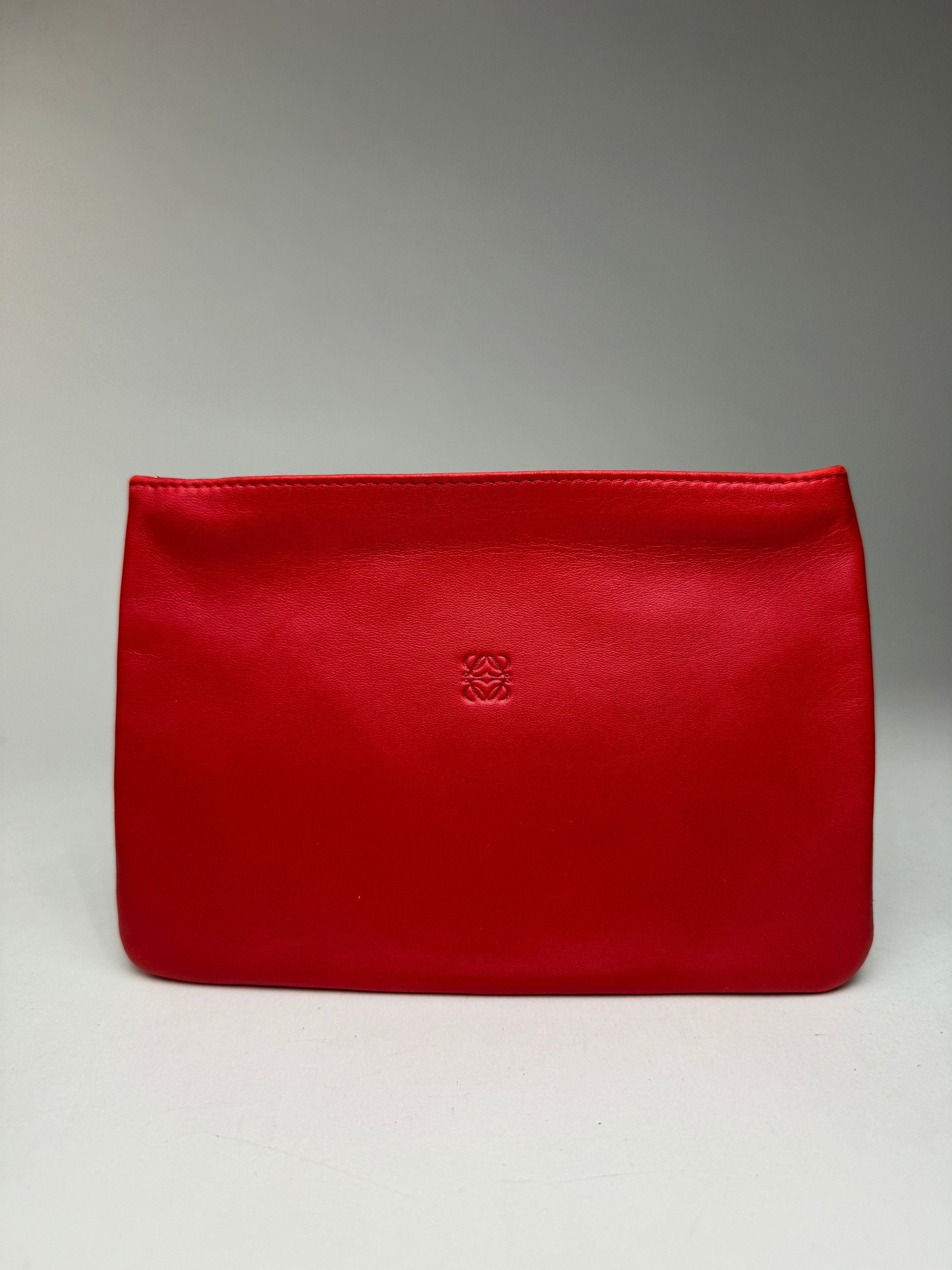 Vintage Anagram Leather Clutch Red